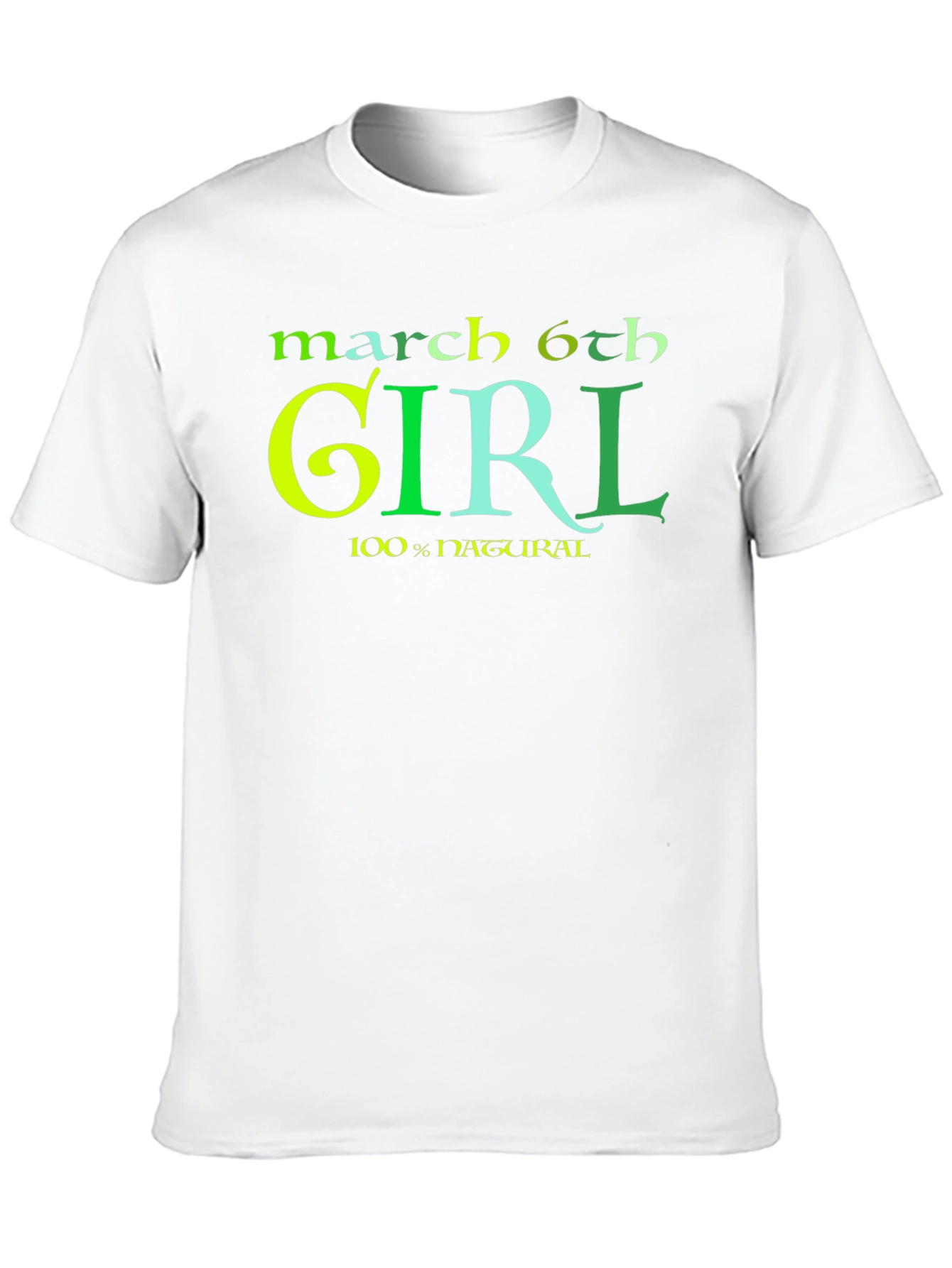 March 6th Girl Natural Black T-Shirt