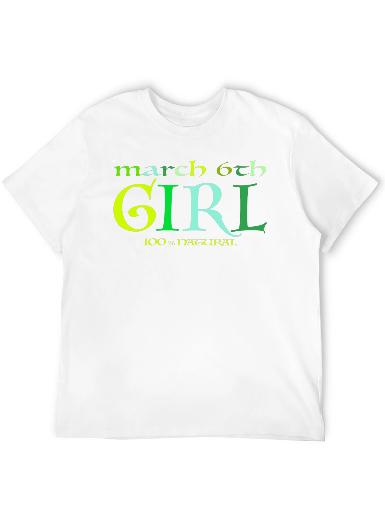 March 6th Girl Natural Black T-Shirt