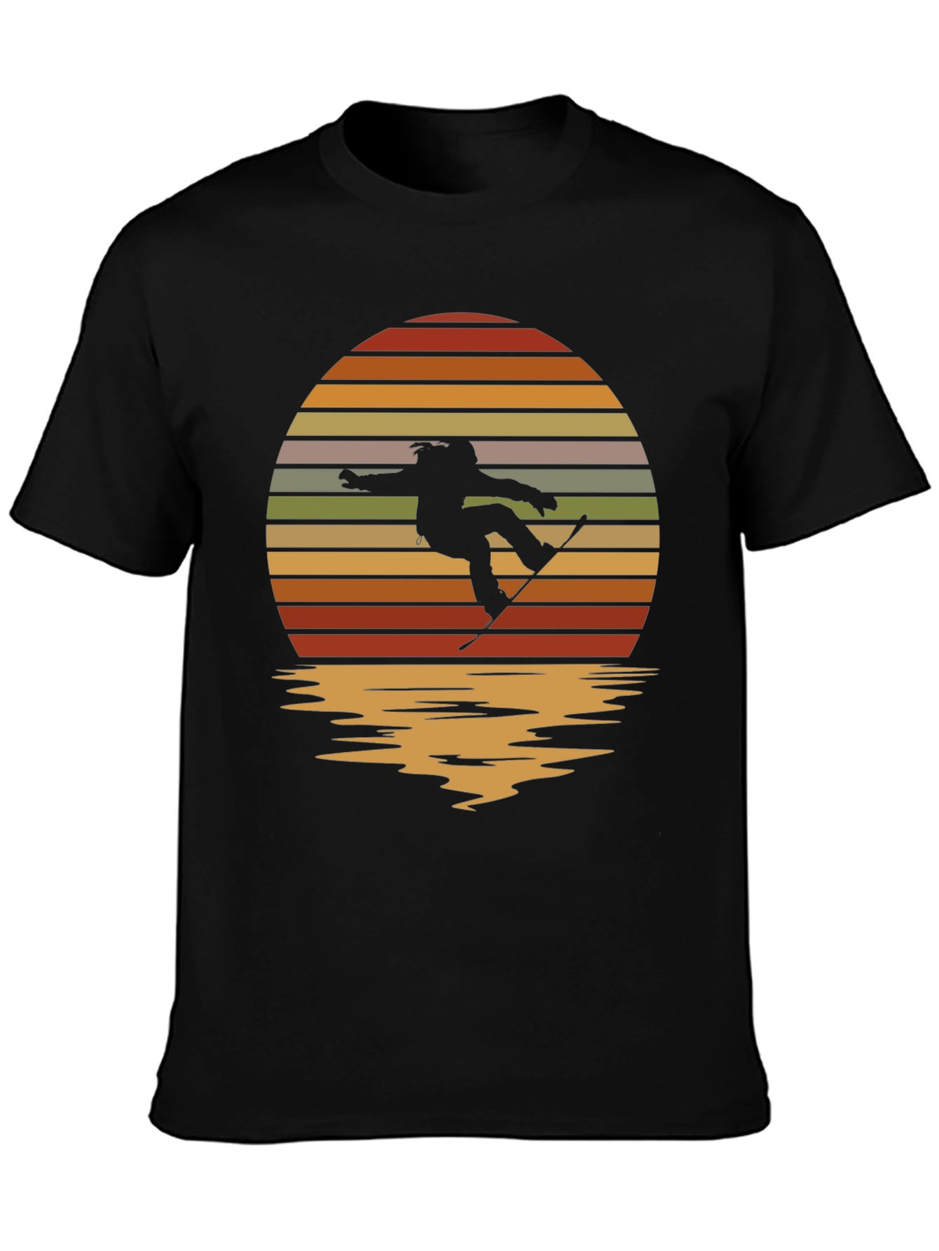 Snowboarder Sunset Graphic Tee - Retro Style