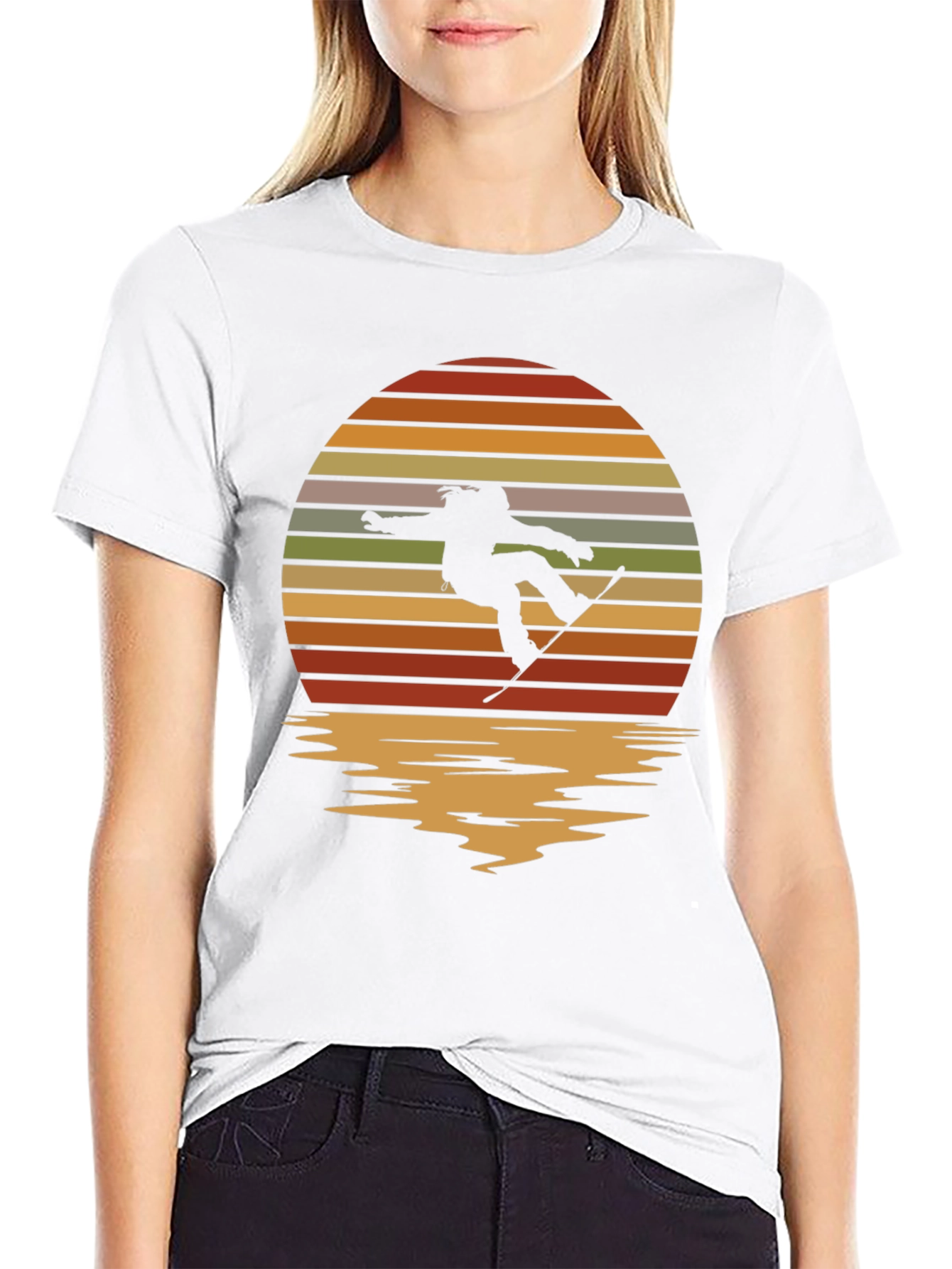 Snowboarder Sunset Graphic Tee - Retro Style