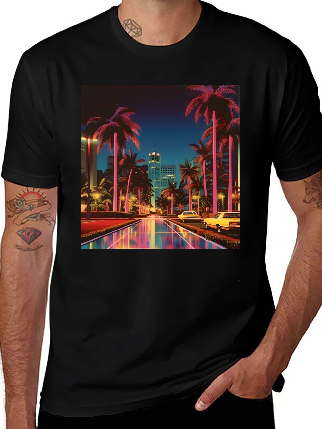 Retro Miami Nights T-Shirt - Vaporwave Style