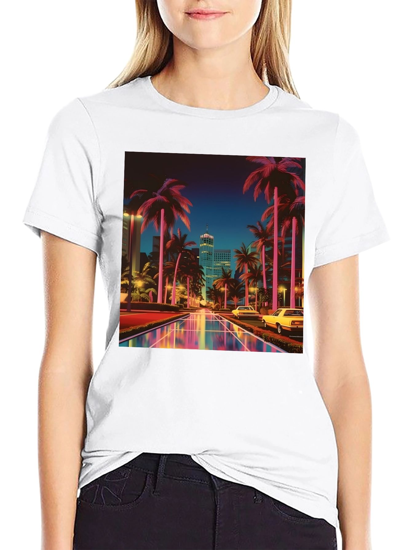 Retro Miami Nights T-Shirt - Vaporwave Style