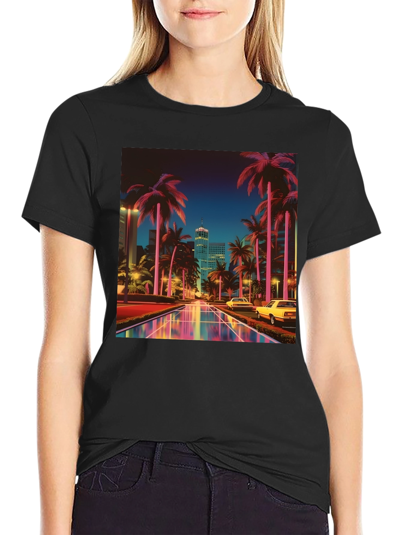 Retro Miami Nights T-Shirt - Vaporwave Style