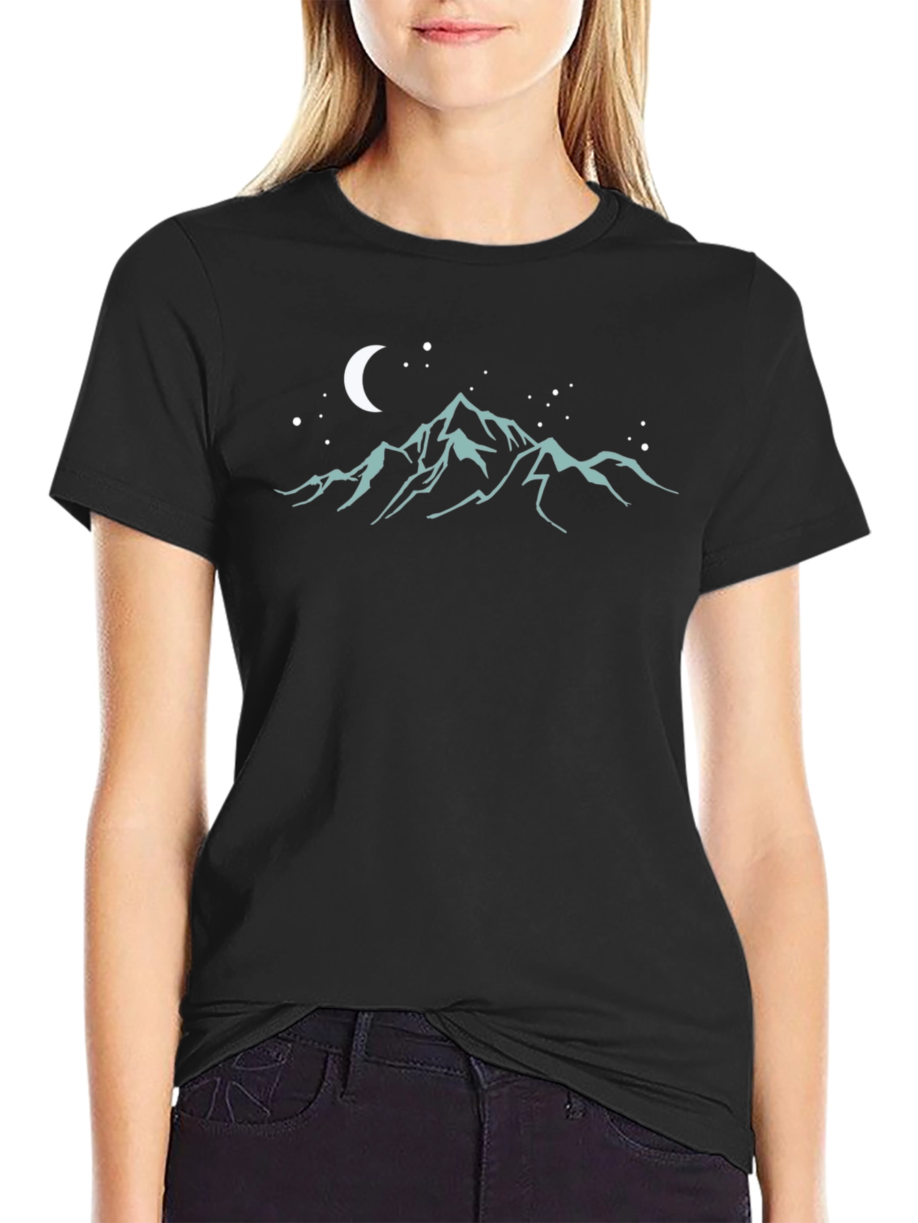 Mountain Scene Graphic T-Shirt - Mens Black Tee