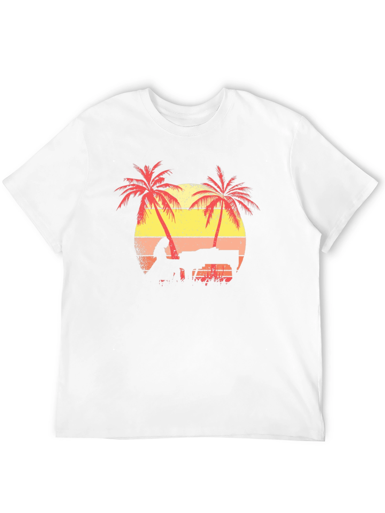 Sunset Piano T-Shirt - Tropical Beach Scene