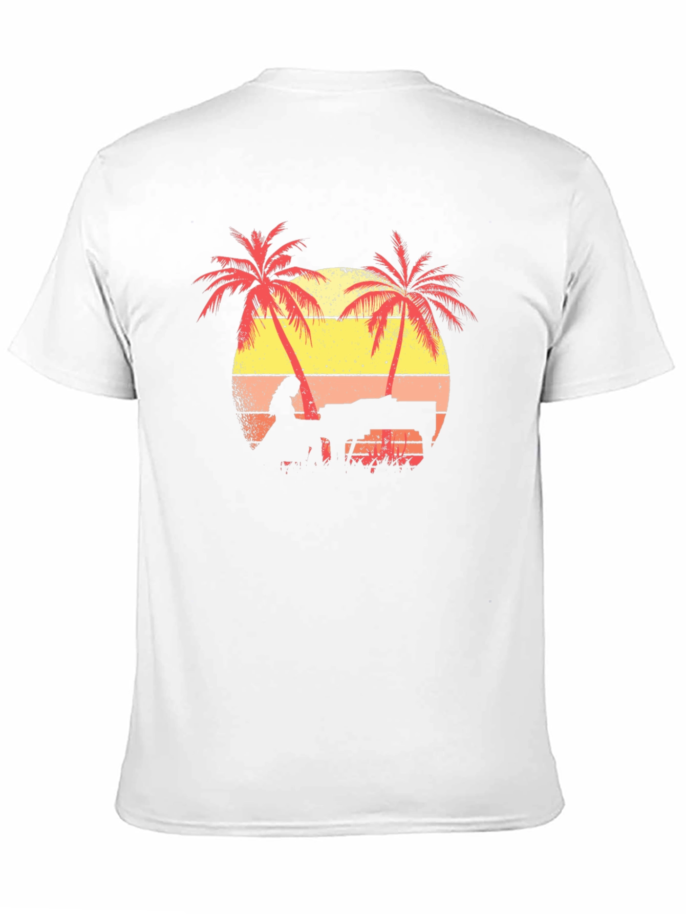 Sunset Piano T-Shirt - Tropical Beach Scene