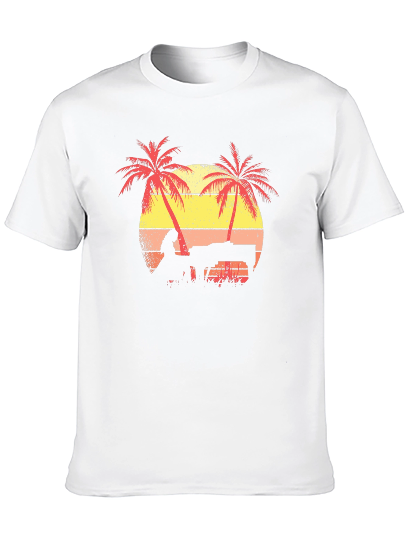 Sunset Piano T-Shirt - Tropical Beach Scene