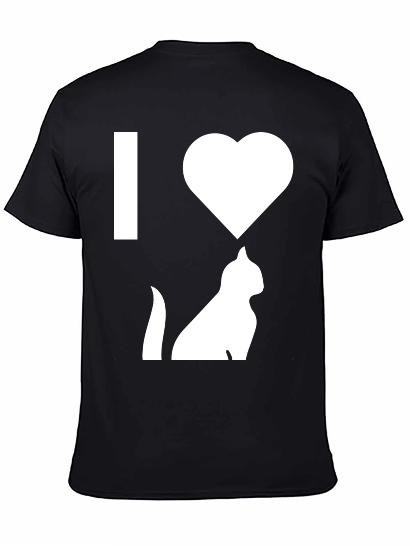 I Love Cats Graphic T-Shirt - Black