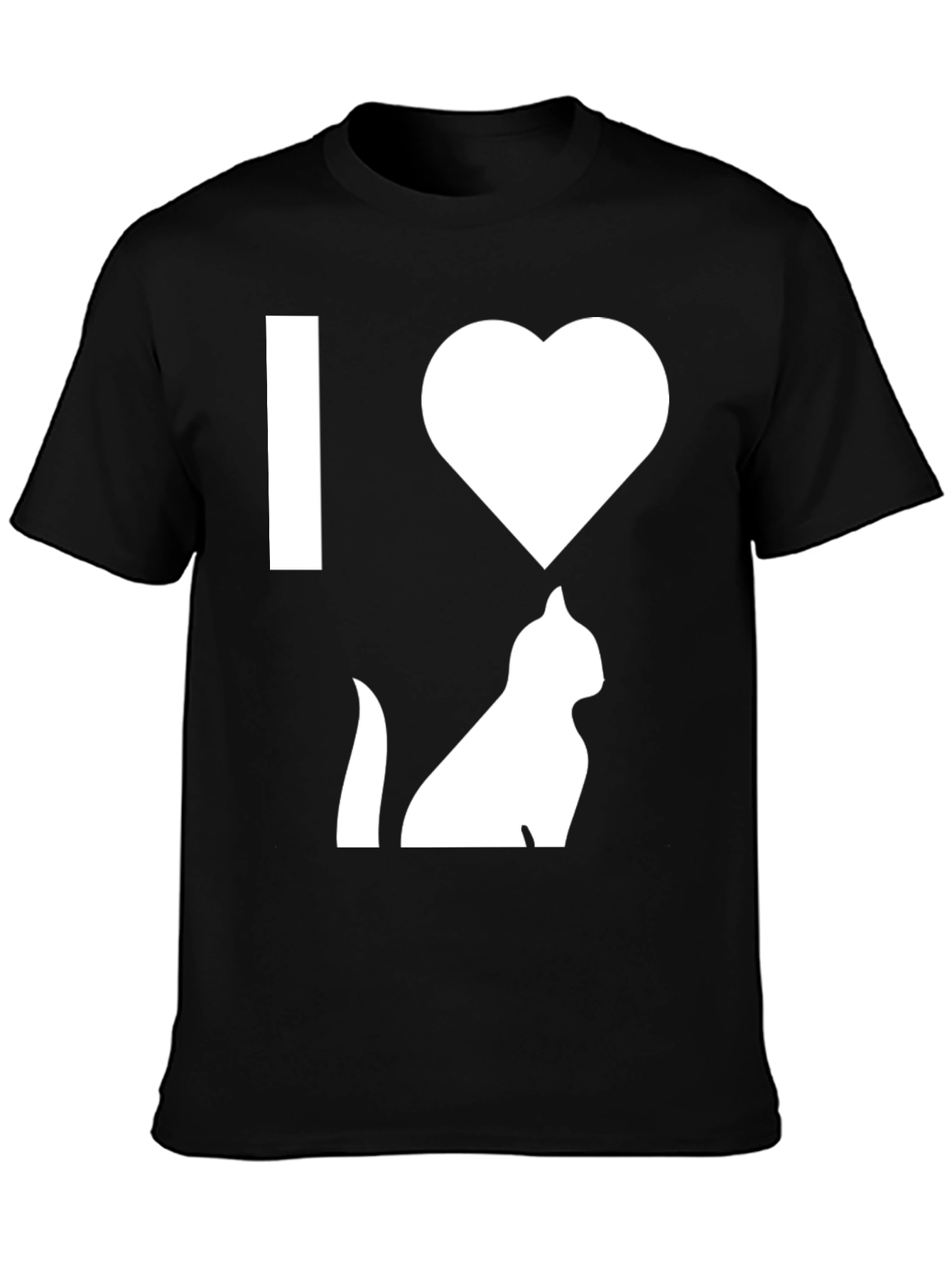 I Love Cats Graphic T-Shirt - Black