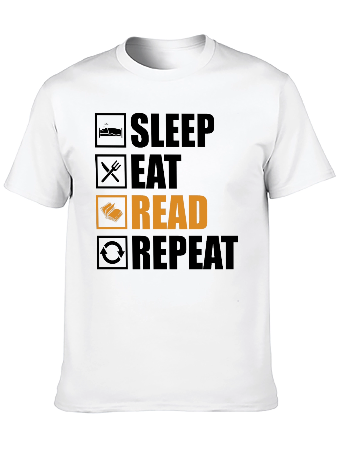 Sleep Eat Read Repeat Graphic Tee