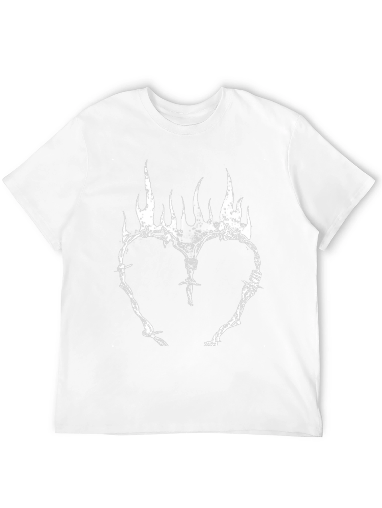 Flaming Heart Barbed Wire Graphic T-Shirt
