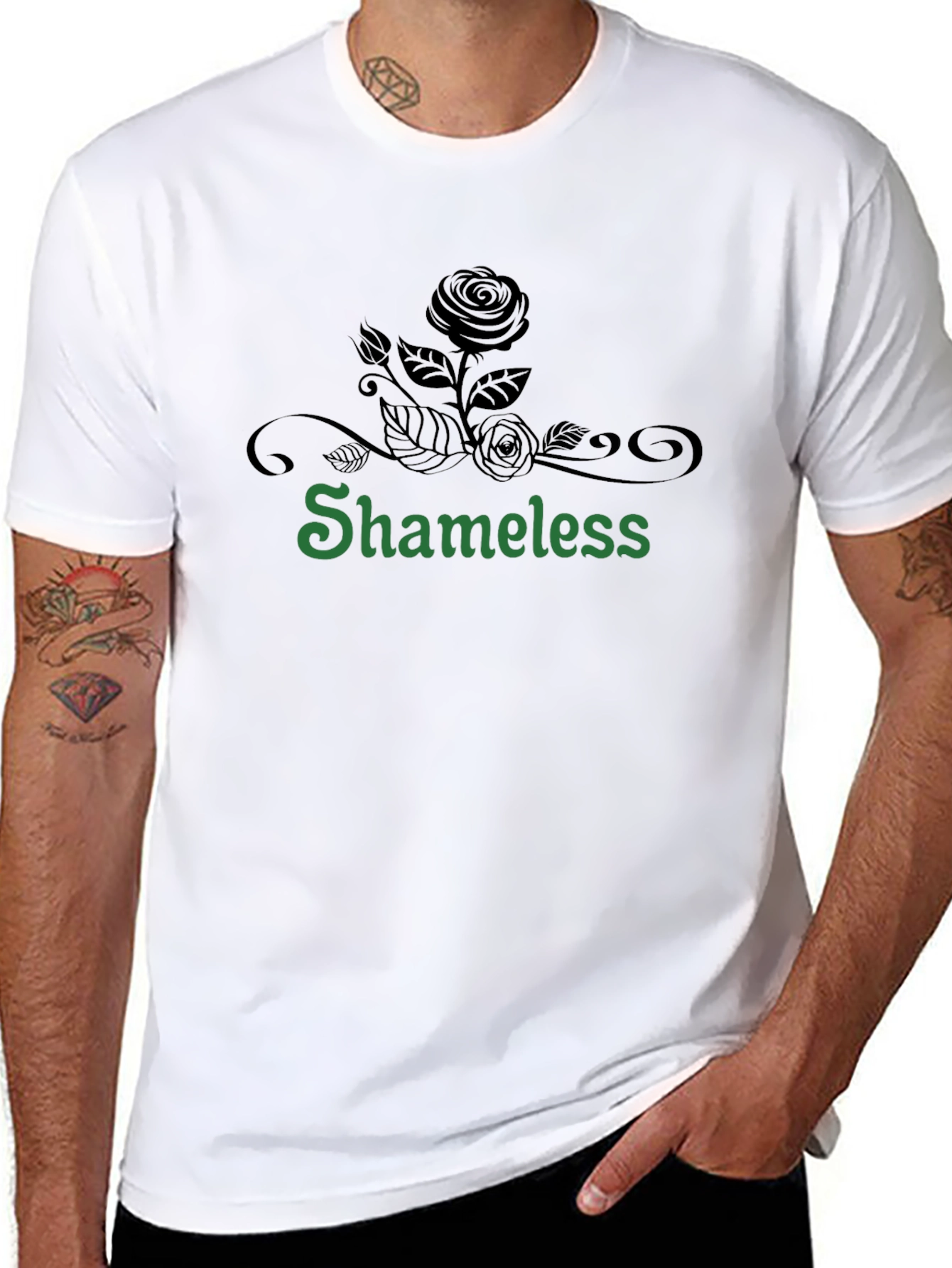 Shameless Rose Graphic T-Shirt - Mens Black Tee