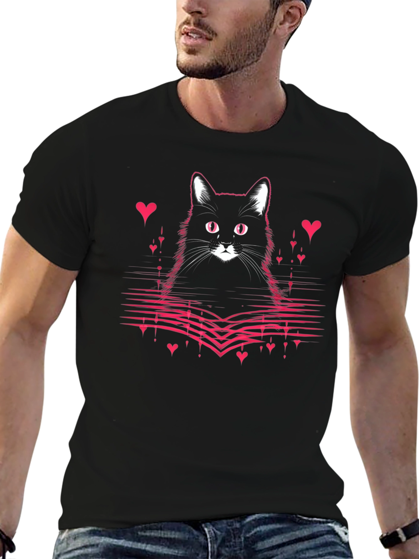 Cat Lovers Black Graphic Tee