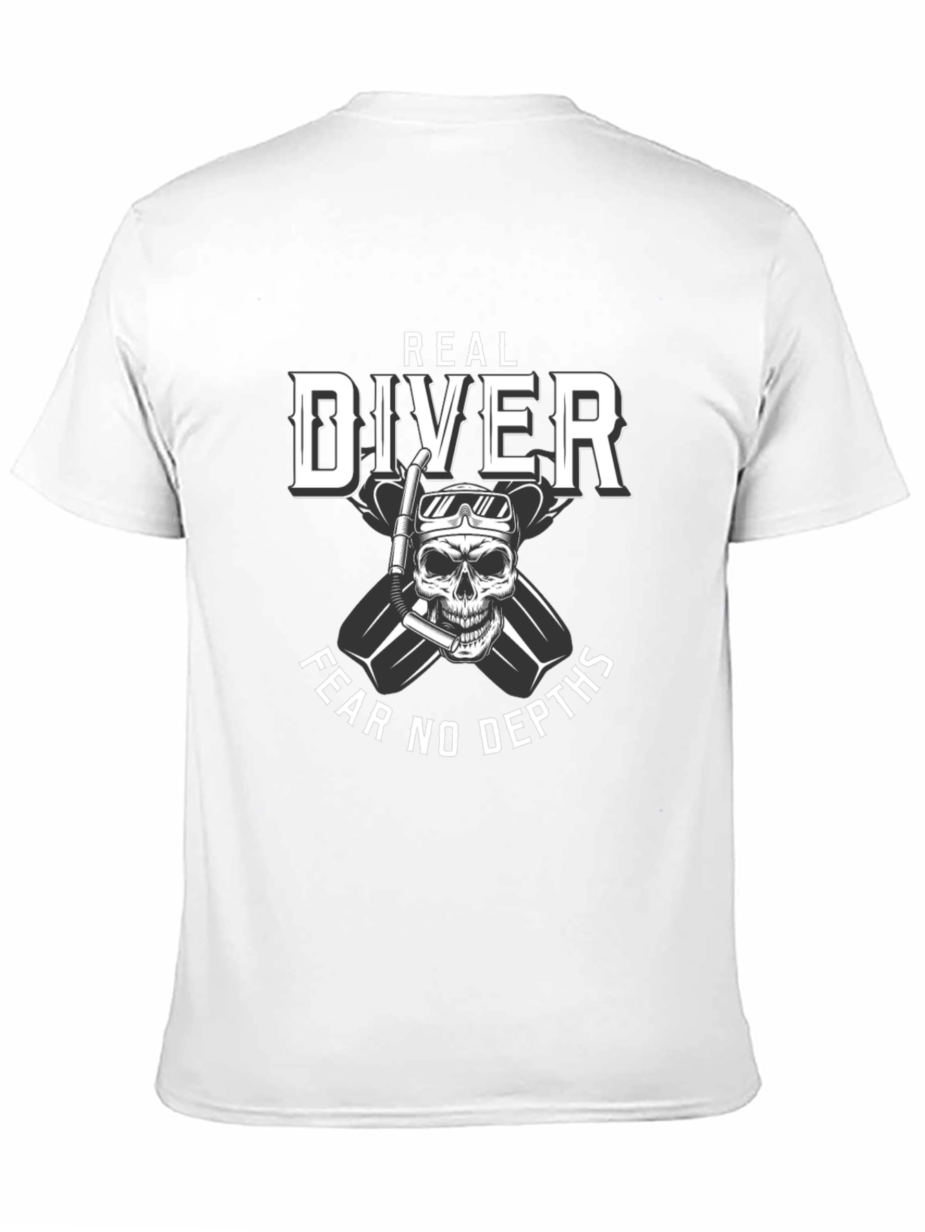Real Diver T-Shirt - Fear No Depths Scuba Design