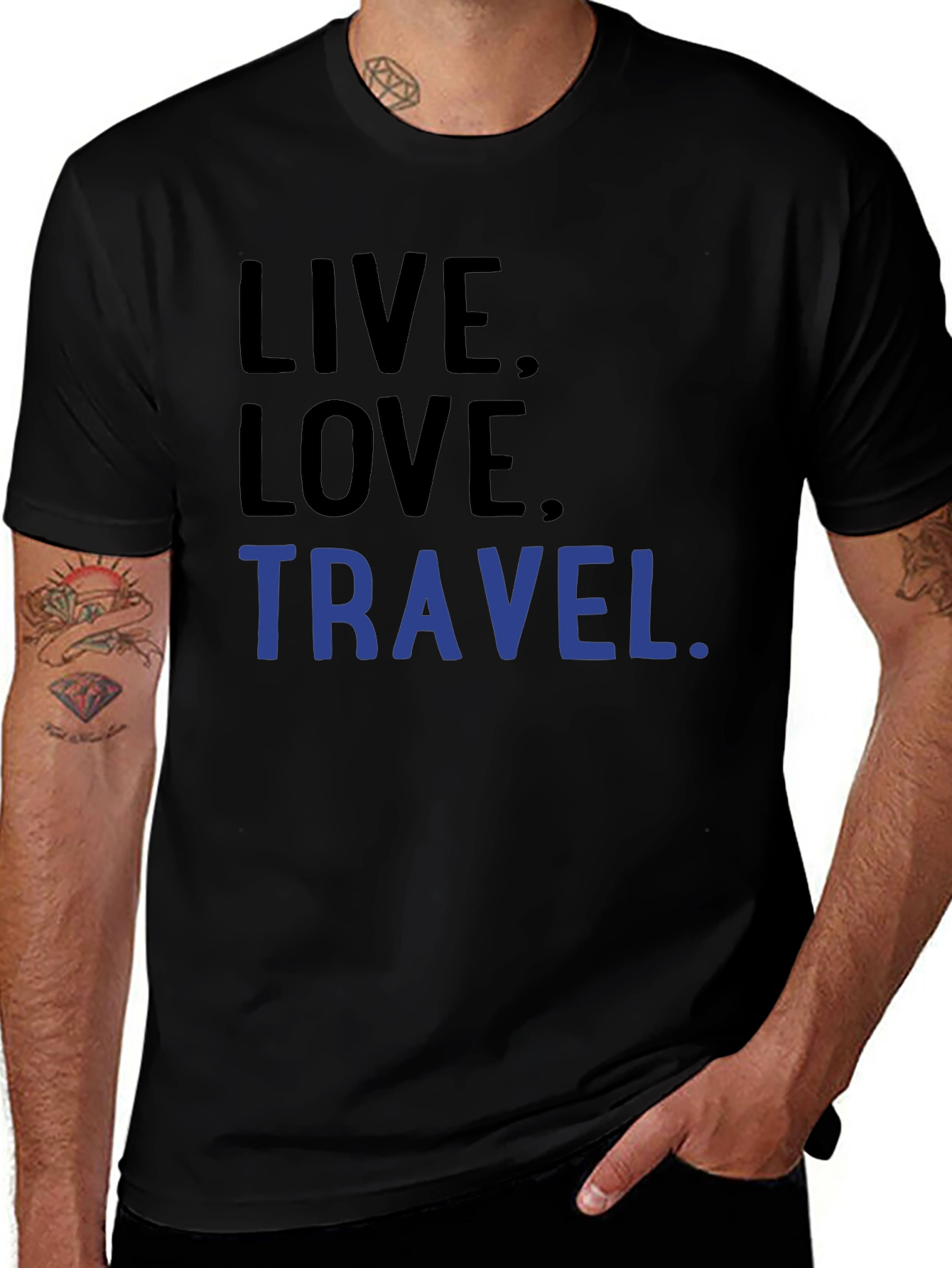 Live Love Travel Graphic Tee -  Cotton Blend