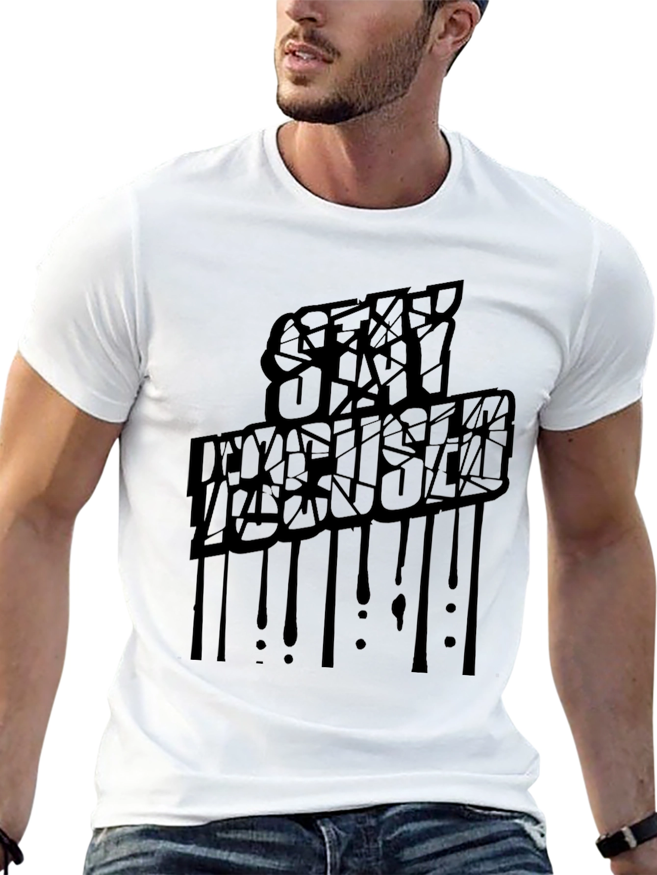 Stay Focused Black Graphic Tee - Stylish & Unique