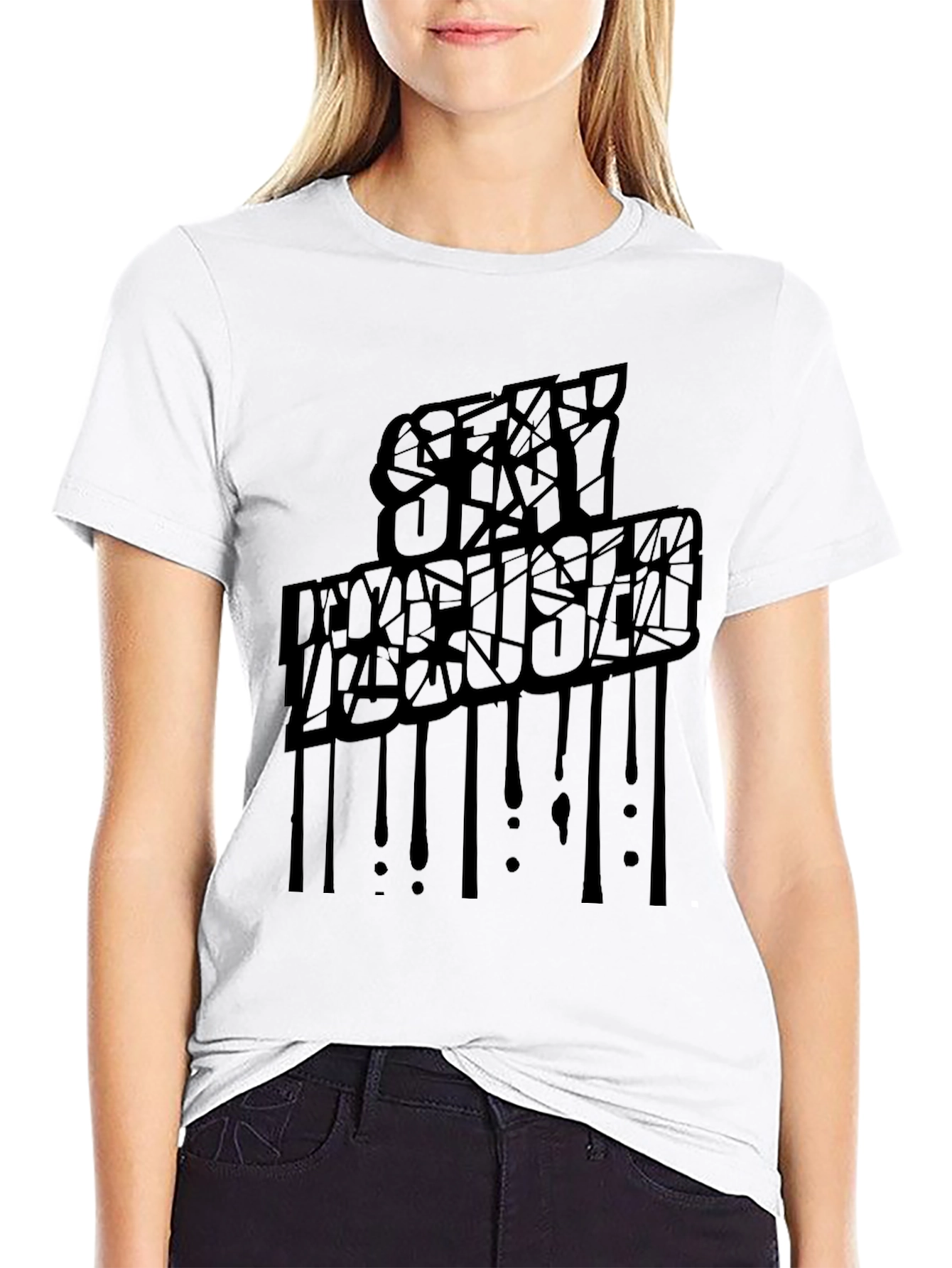 Stay Focused Black Graphic Tee - Stylish & Unique