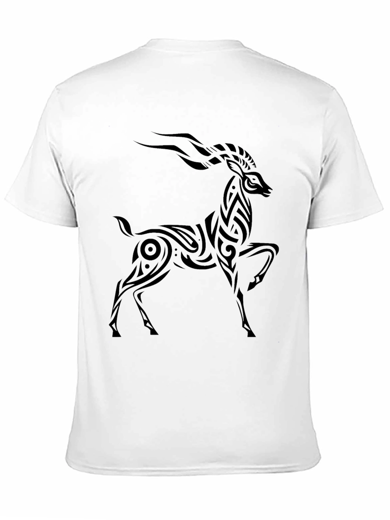 Tribal Gazelle Black T-Shirt | Unique Graphic Tee