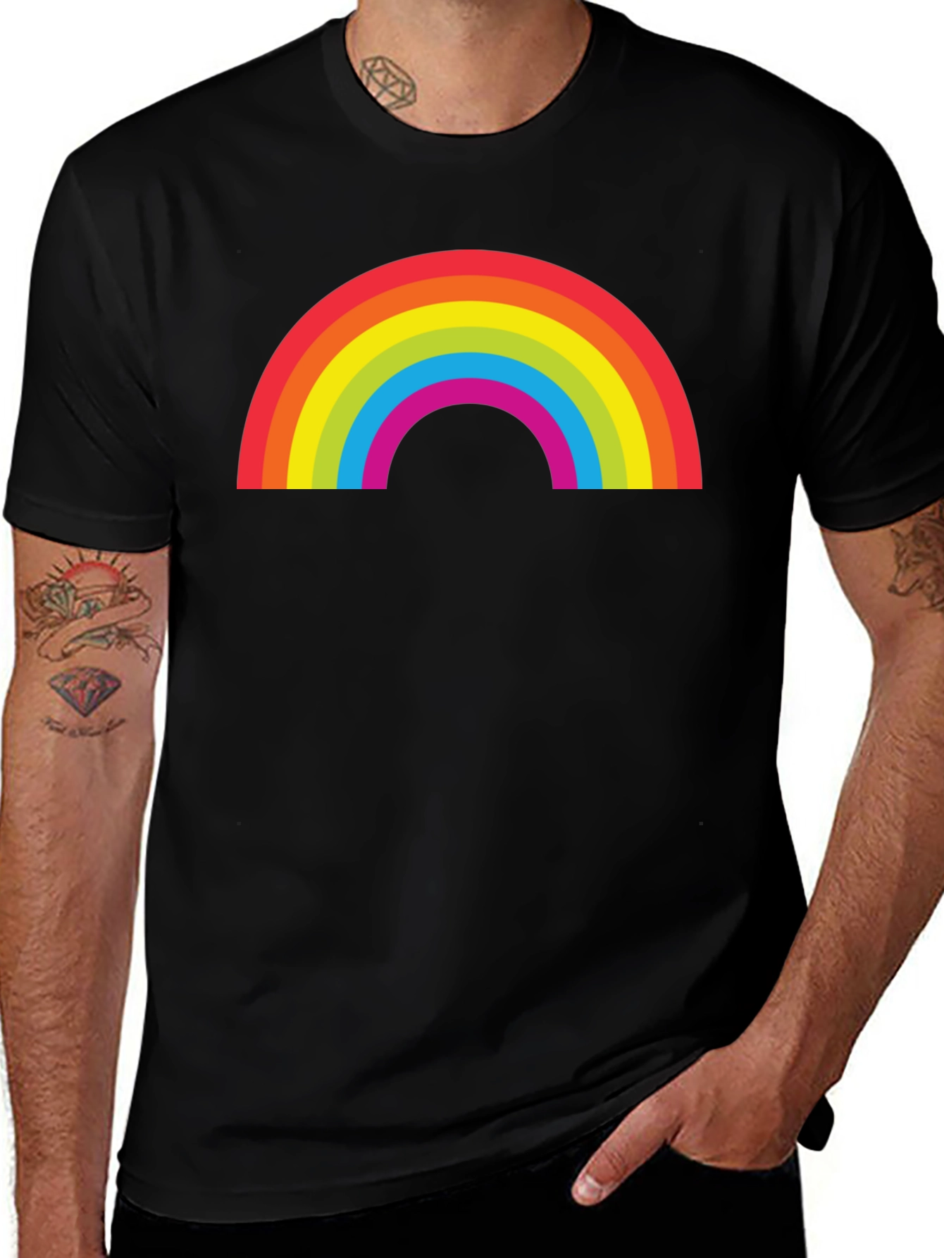 Rainbow Graphic Black T-Shirt