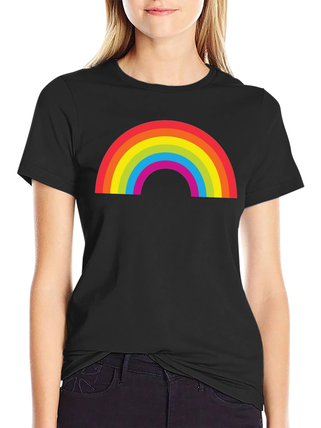 Rainbow Graphic Black T-Shirt