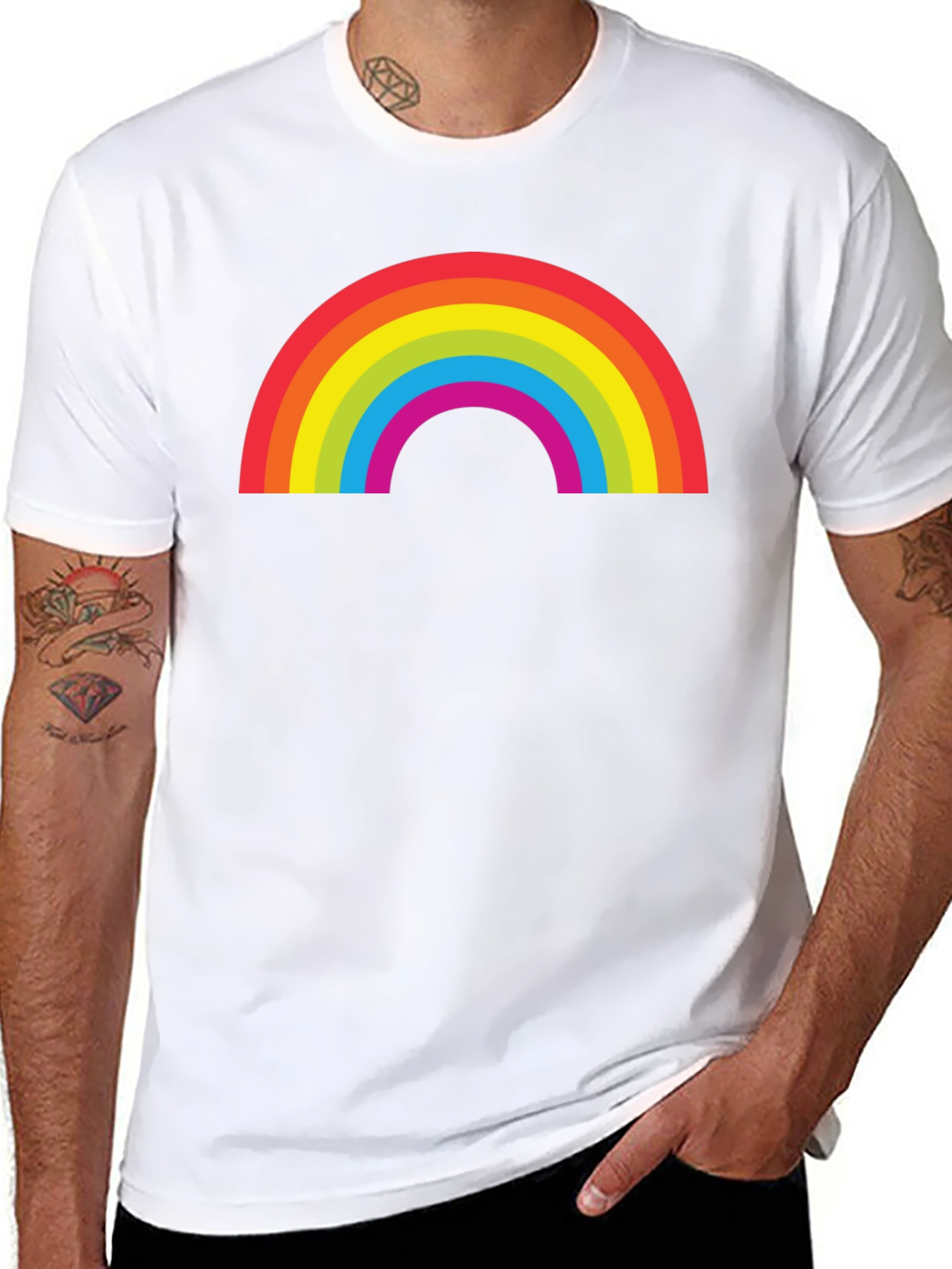Rainbow Graphic Black T-Shirt