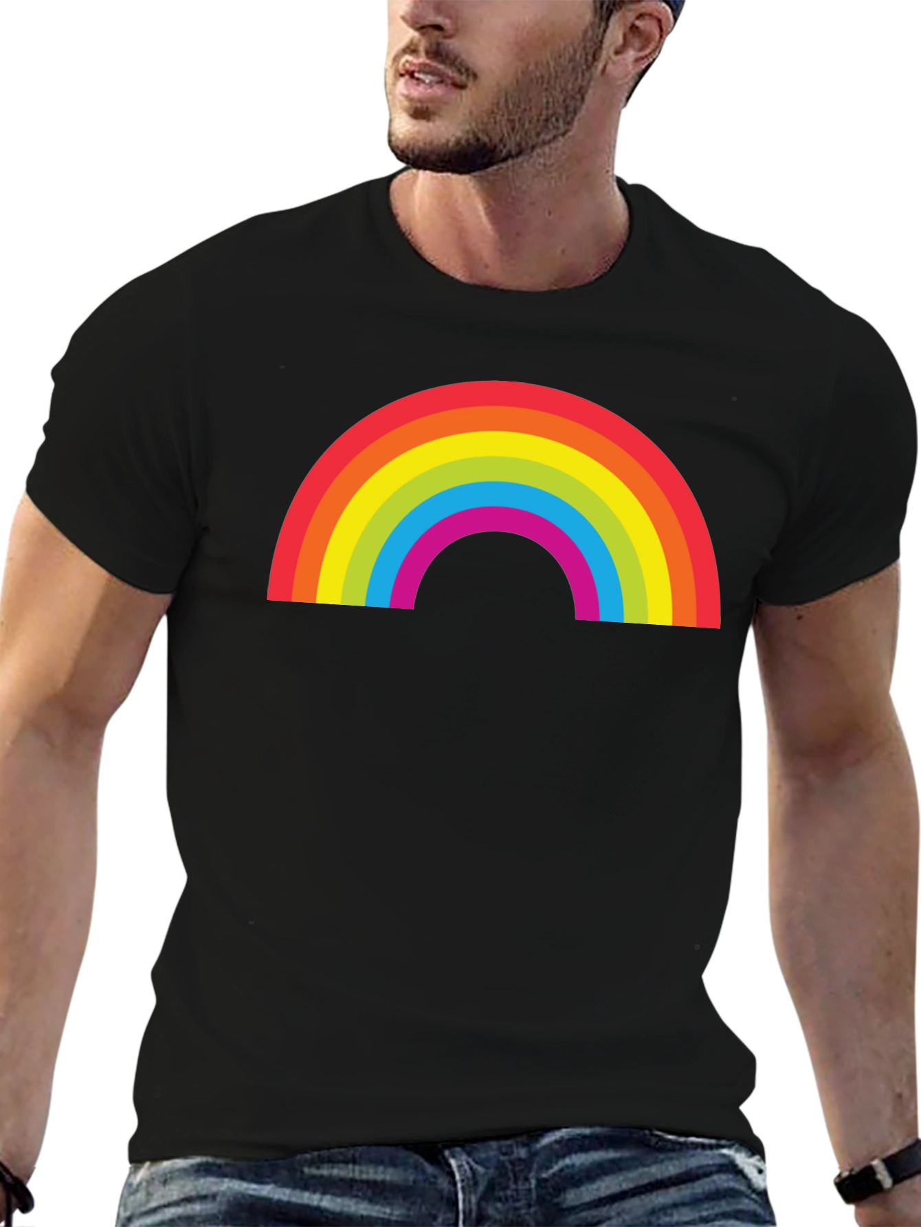 Rainbow Graphic Black T-Shirt