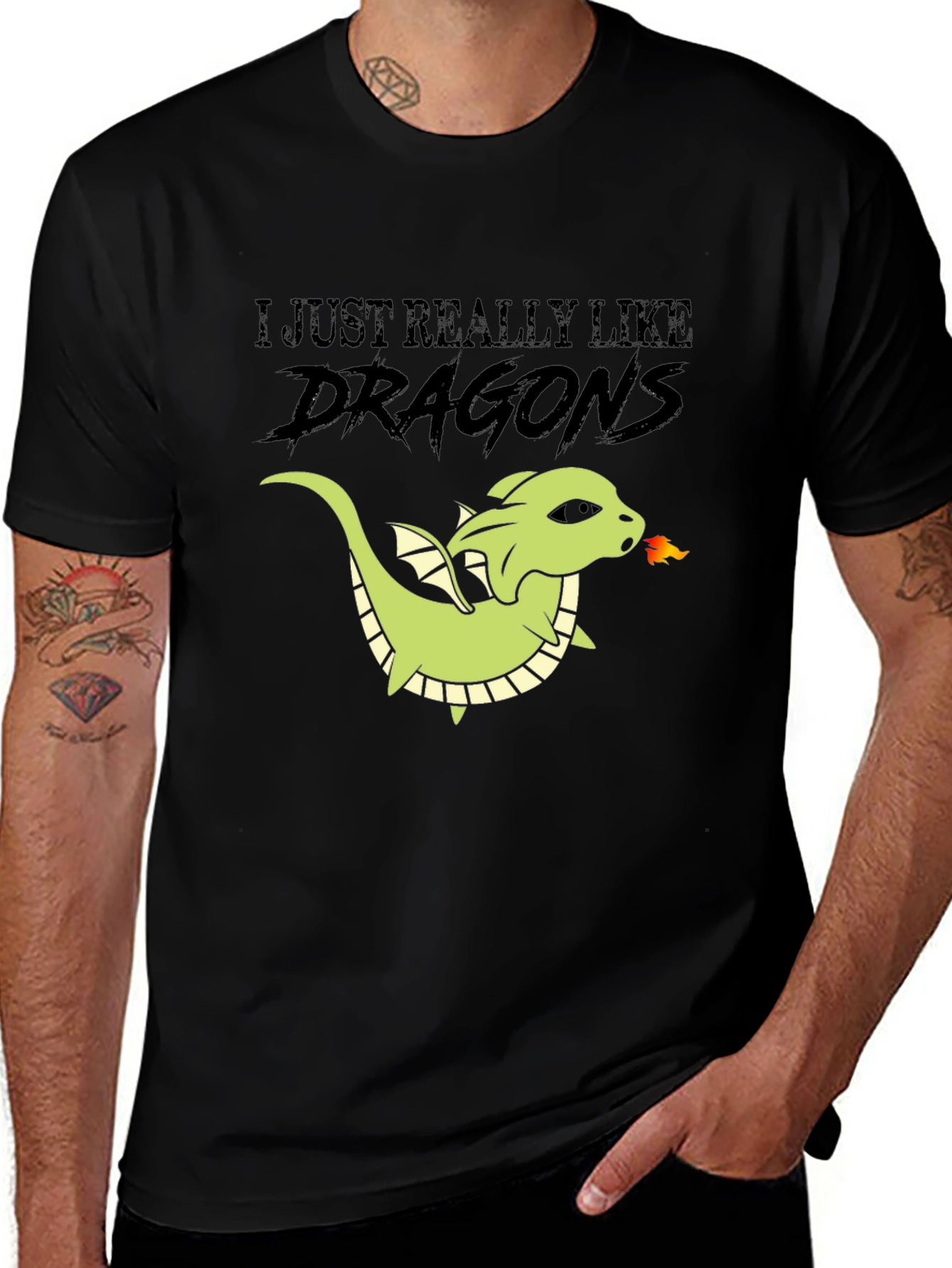 I Just Really Like Dragons Graphic T-Shirt