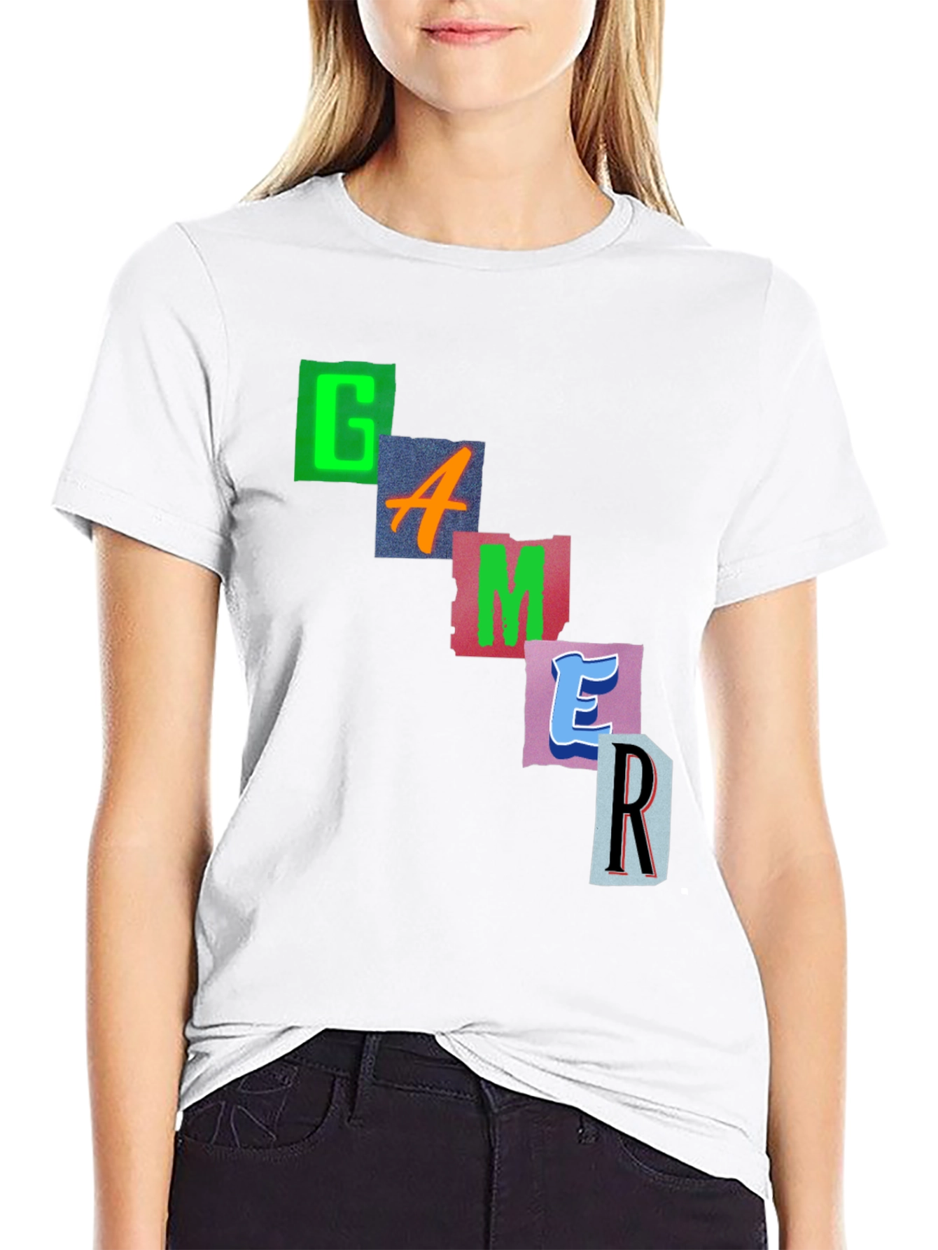 Gamer Graphic Print Black T-Shirt