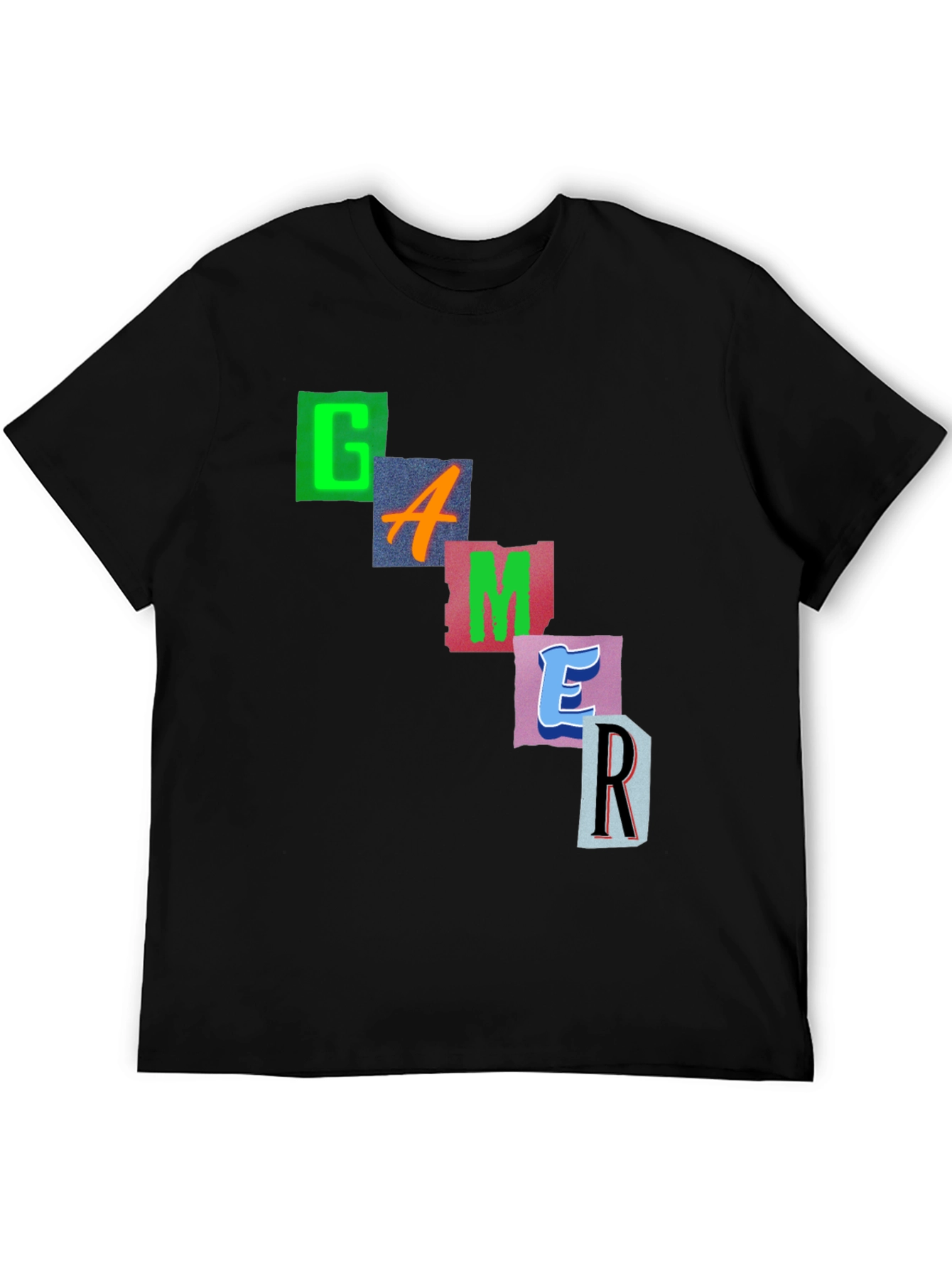 Gamer Graphic Print Black T-Shirt