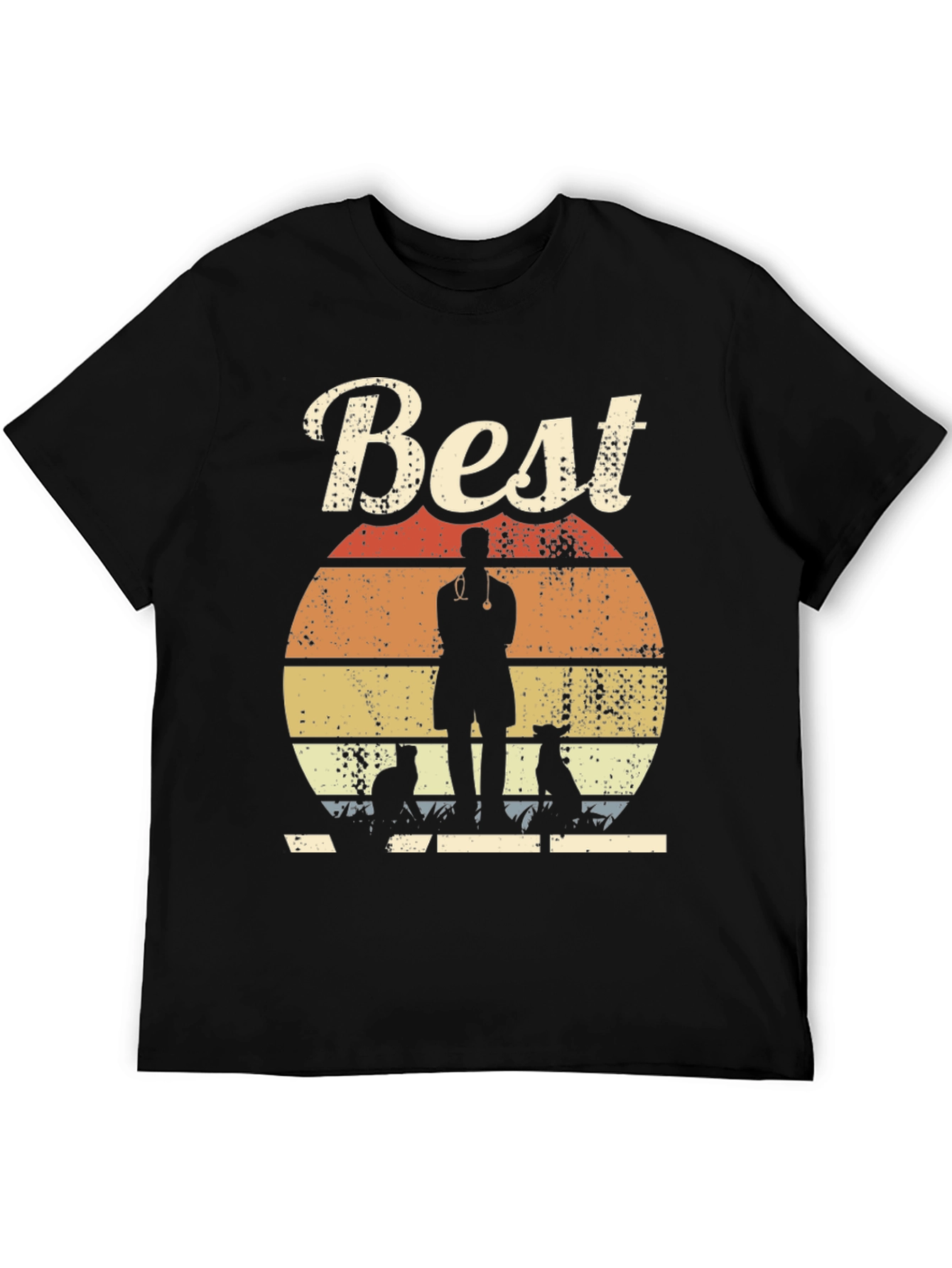 Best Veterinarian T-Shirt Retro Style Vet Tee