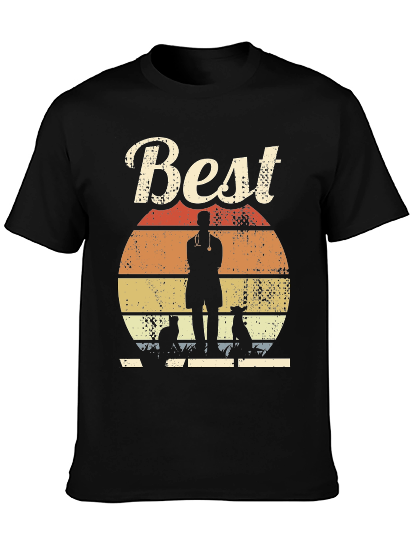 Best Veterinarian T-Shirt Retro Style Vet Tee