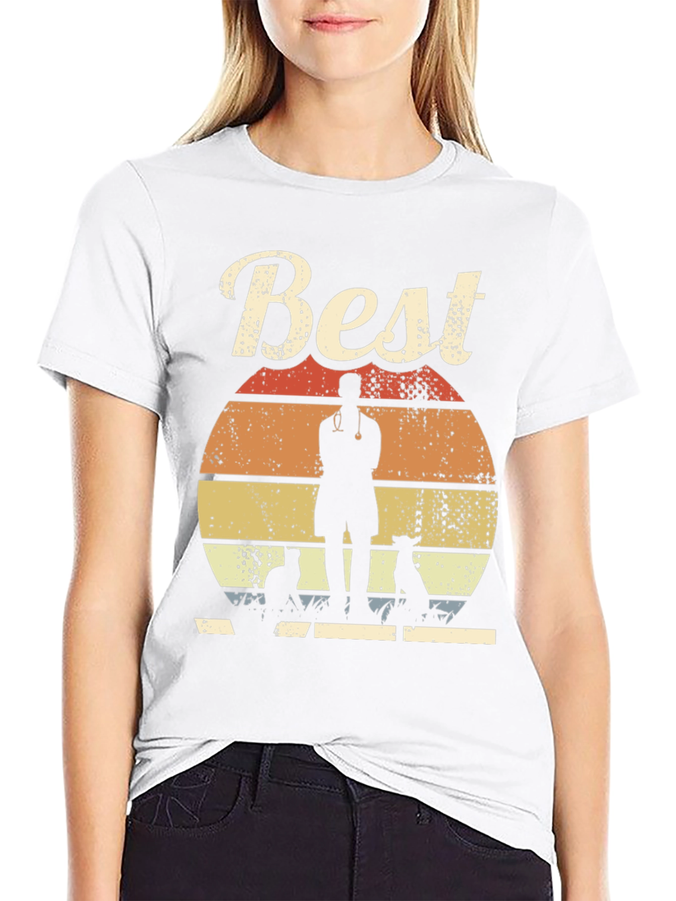 Best Veterinarian T-Shirt Retro Style Vet Tee