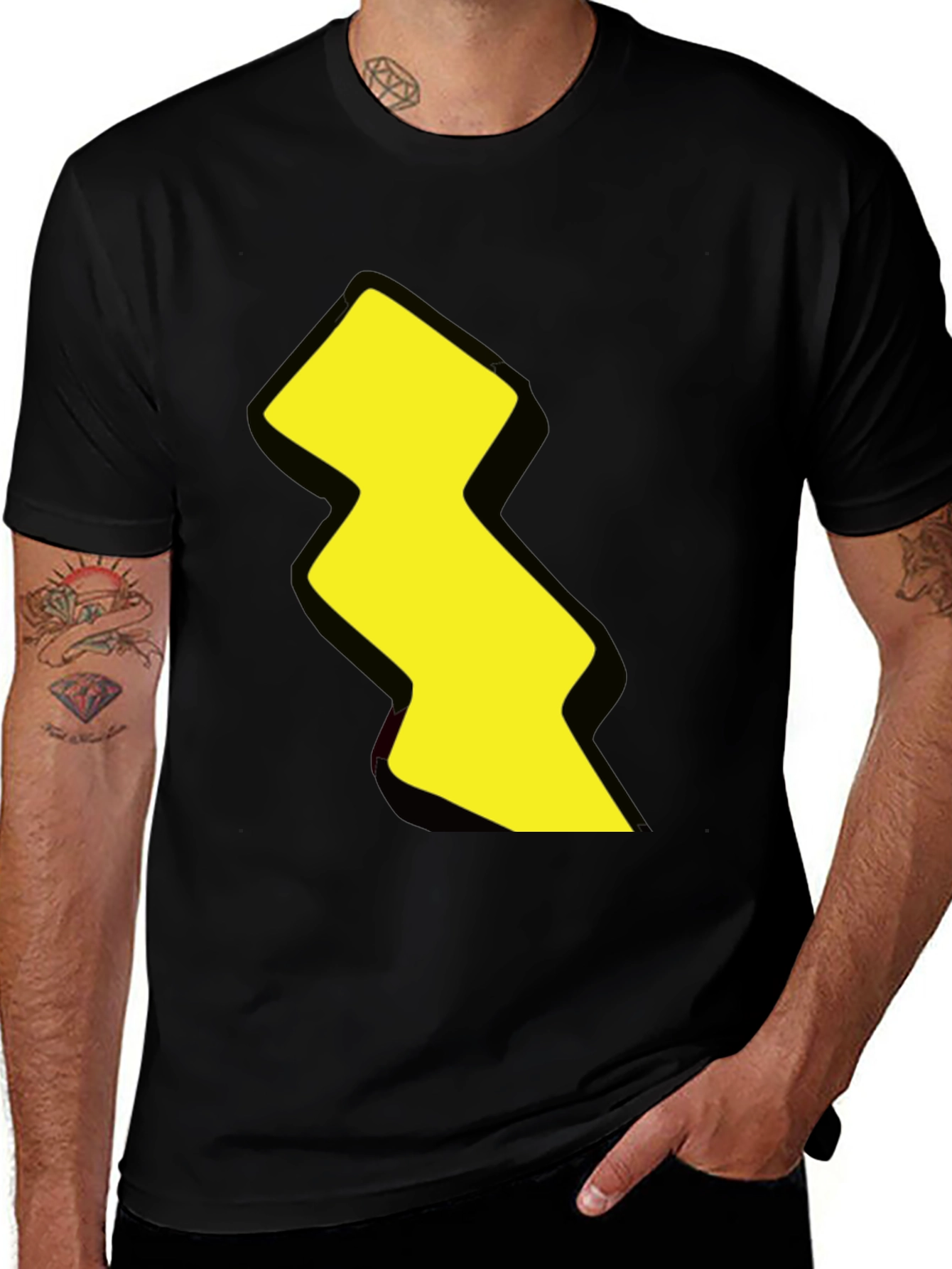 Pikachu Inspired Graphic Tee - Black Cotton Comfort