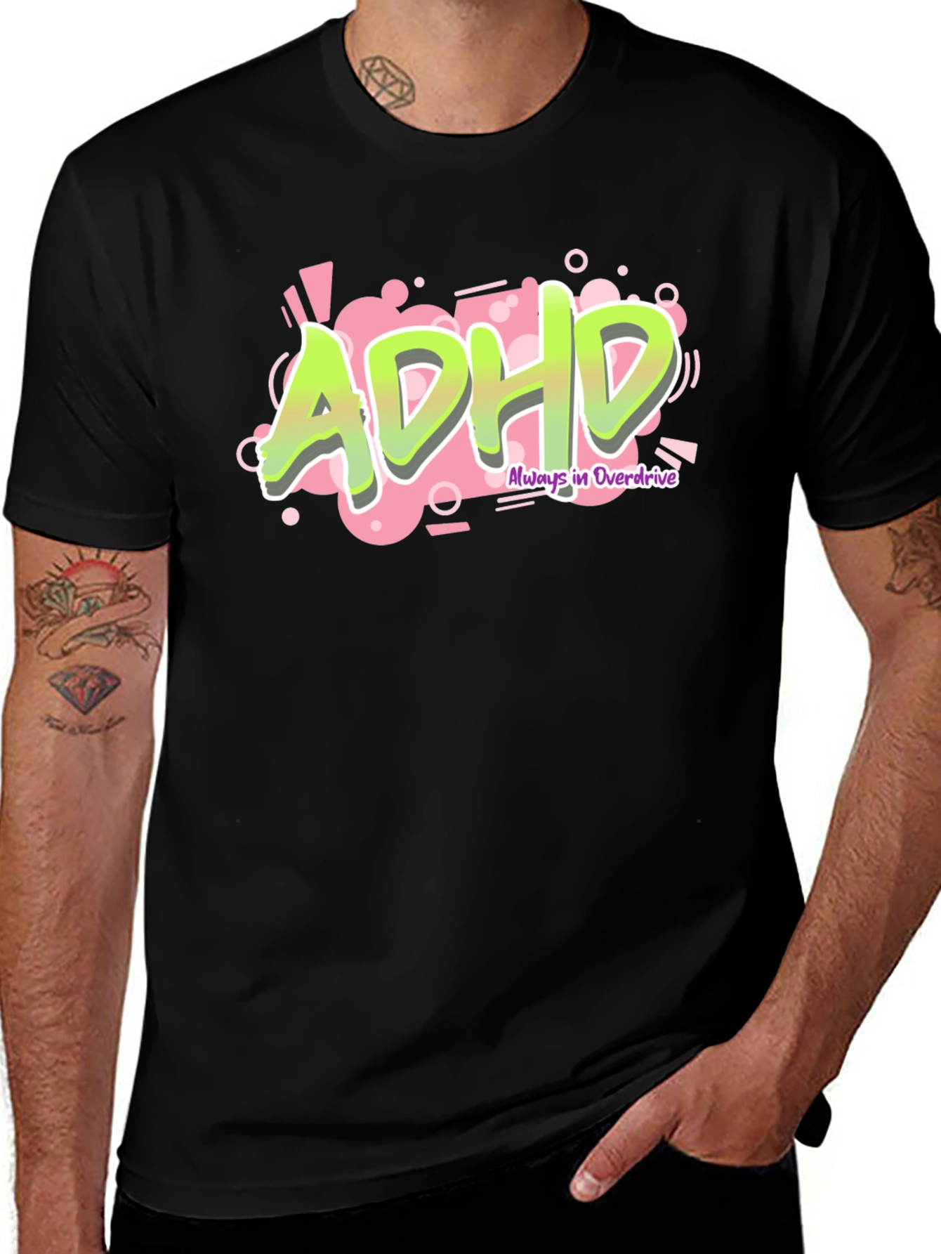 ADHD Always in Overdrive Graphic Tee