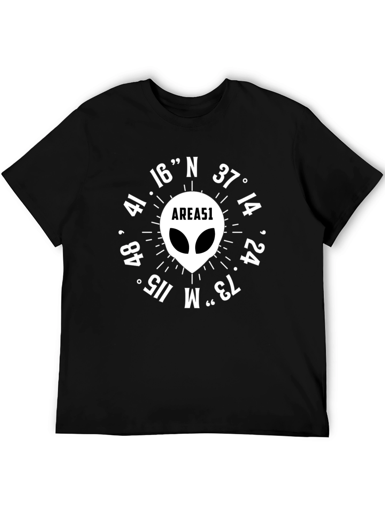 Area 51 Alien Graphic Tee - Black Cotton T-Shirt