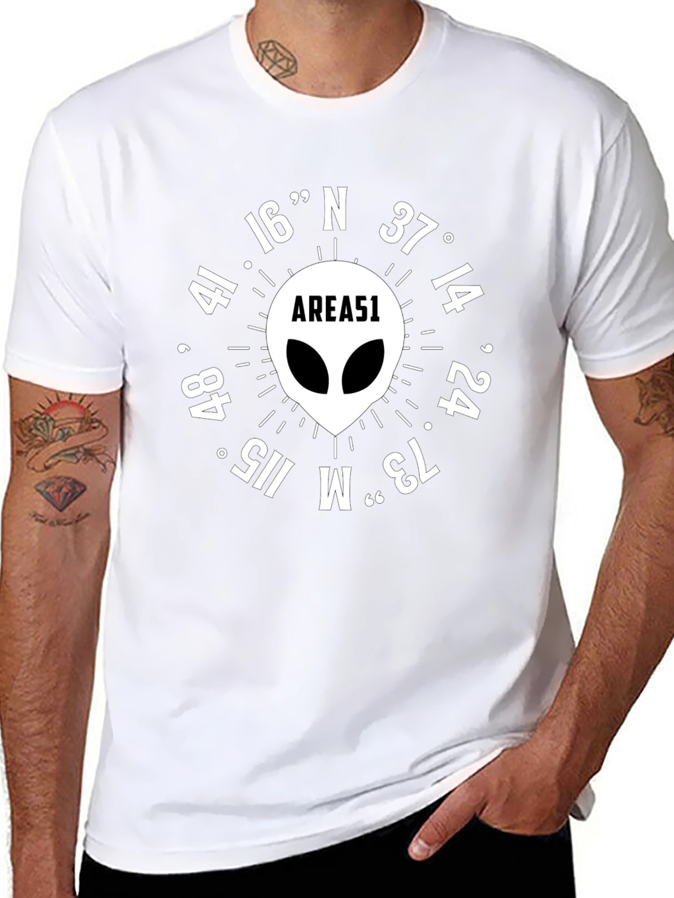 Area 51 Alien Graphic Tee - Black Cotton T-Shirt