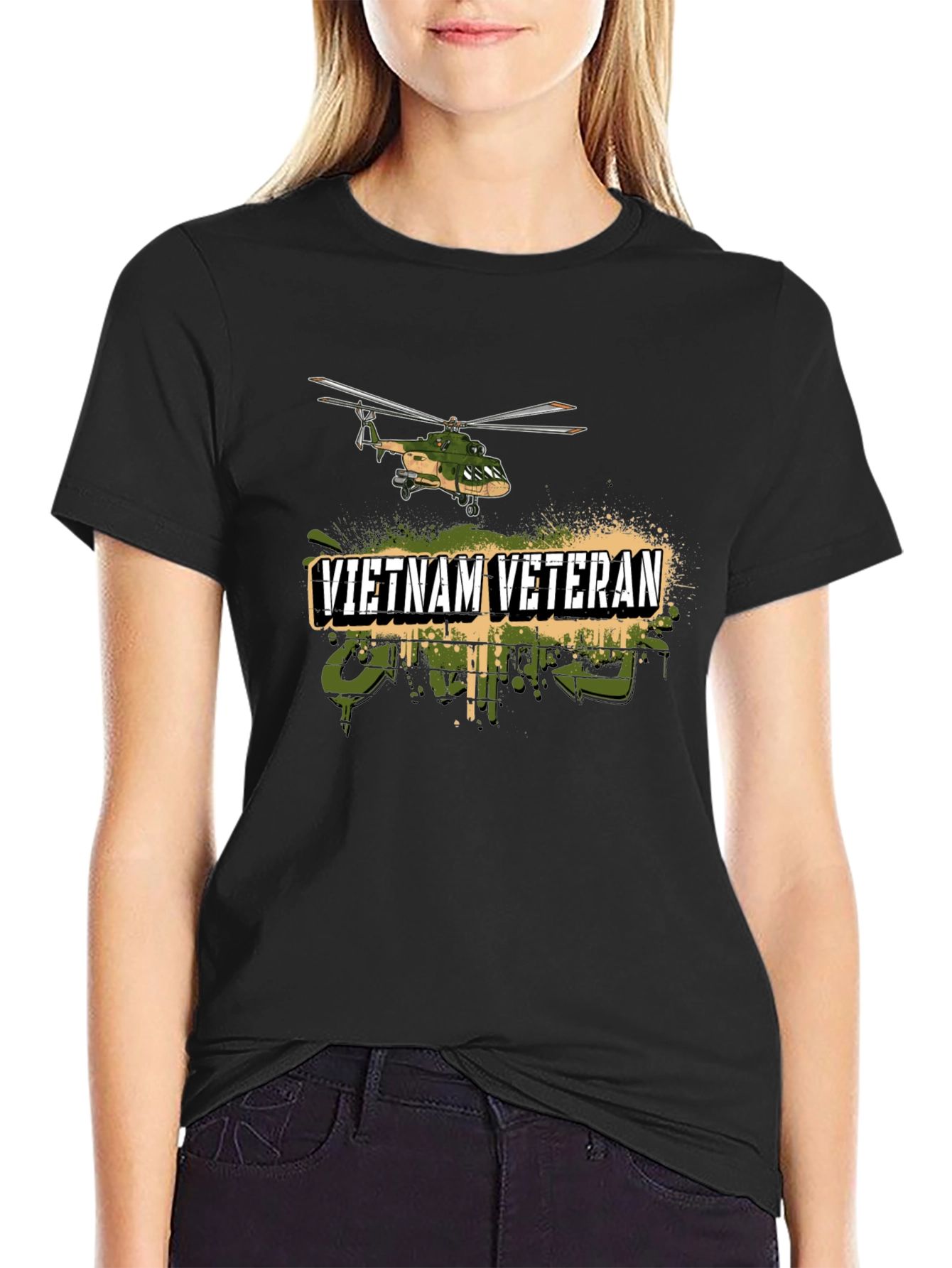 Vietnam Veteran Helicopter Graphic T-Shirt