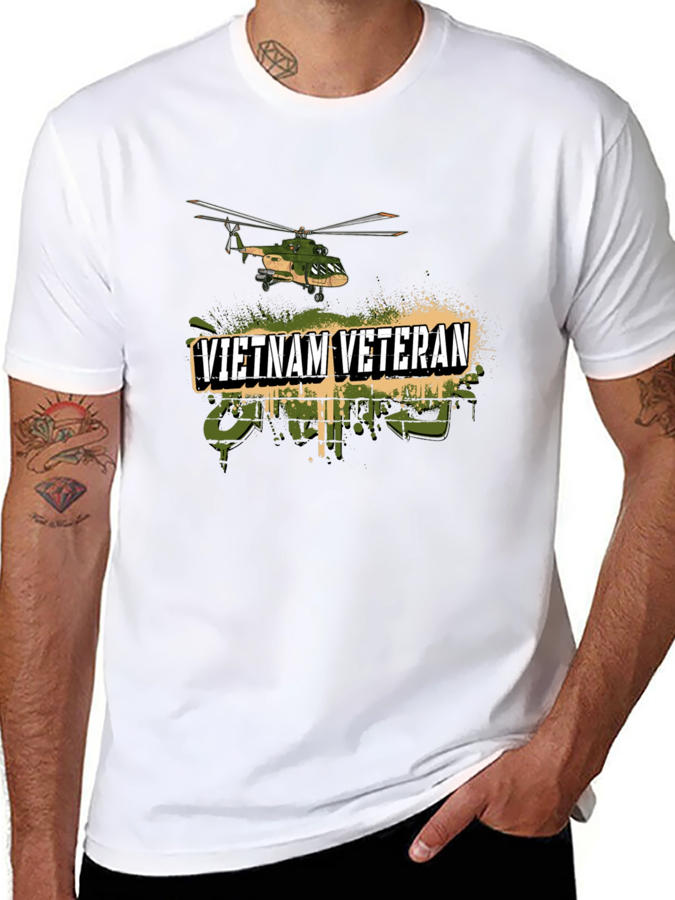 Vietnam Veteran Helicopter Graphic T-Shirt