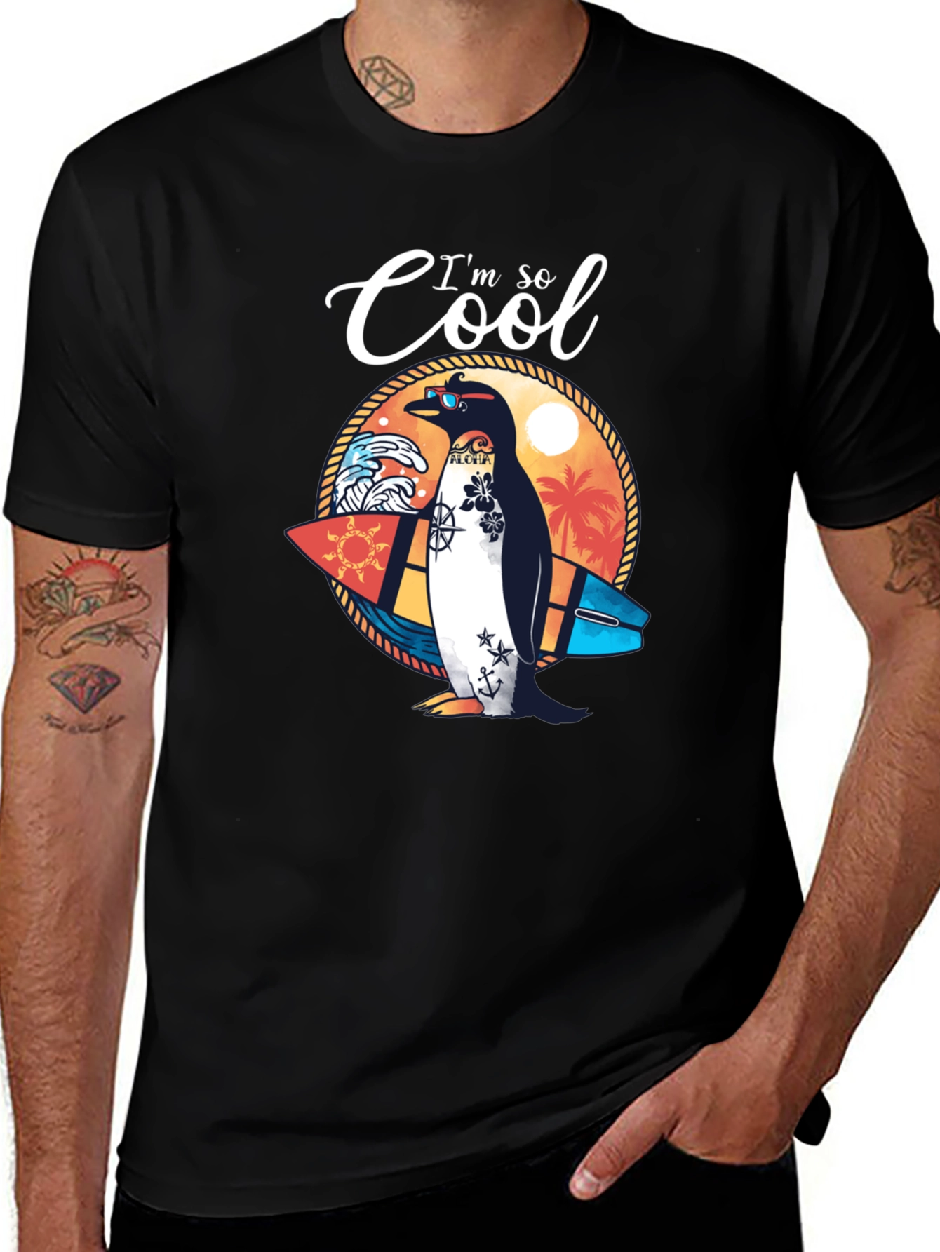 Cool Penguin Graphic Tee - Summer Ready