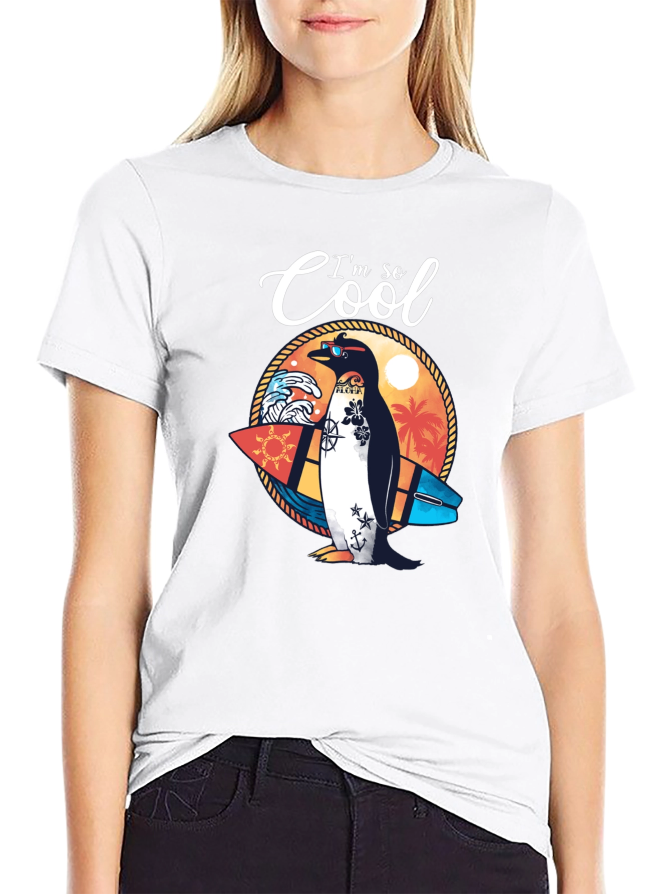 Cool Penguin Graphic Tee - Summer Ready