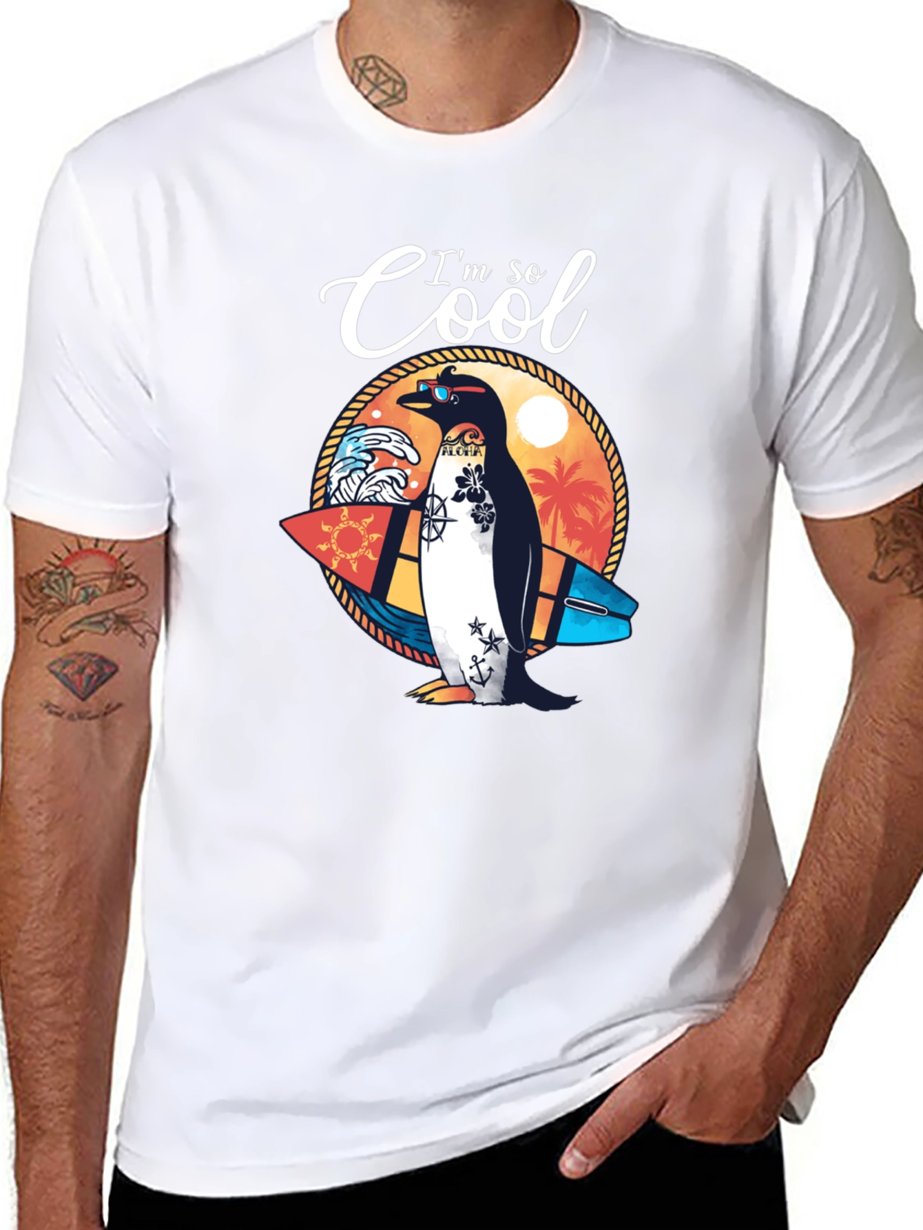 Cool Penguin Graphic Tee - Summer Ready