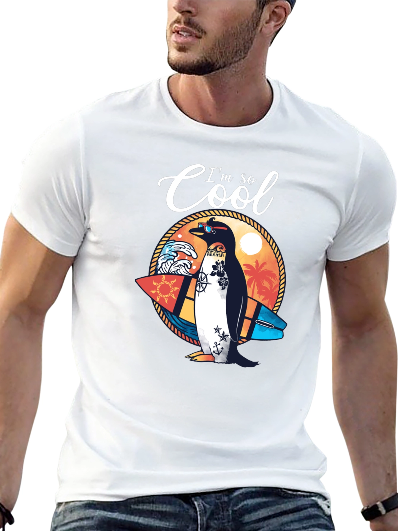 Cool Penguin Graphic Tee - Summer Ready