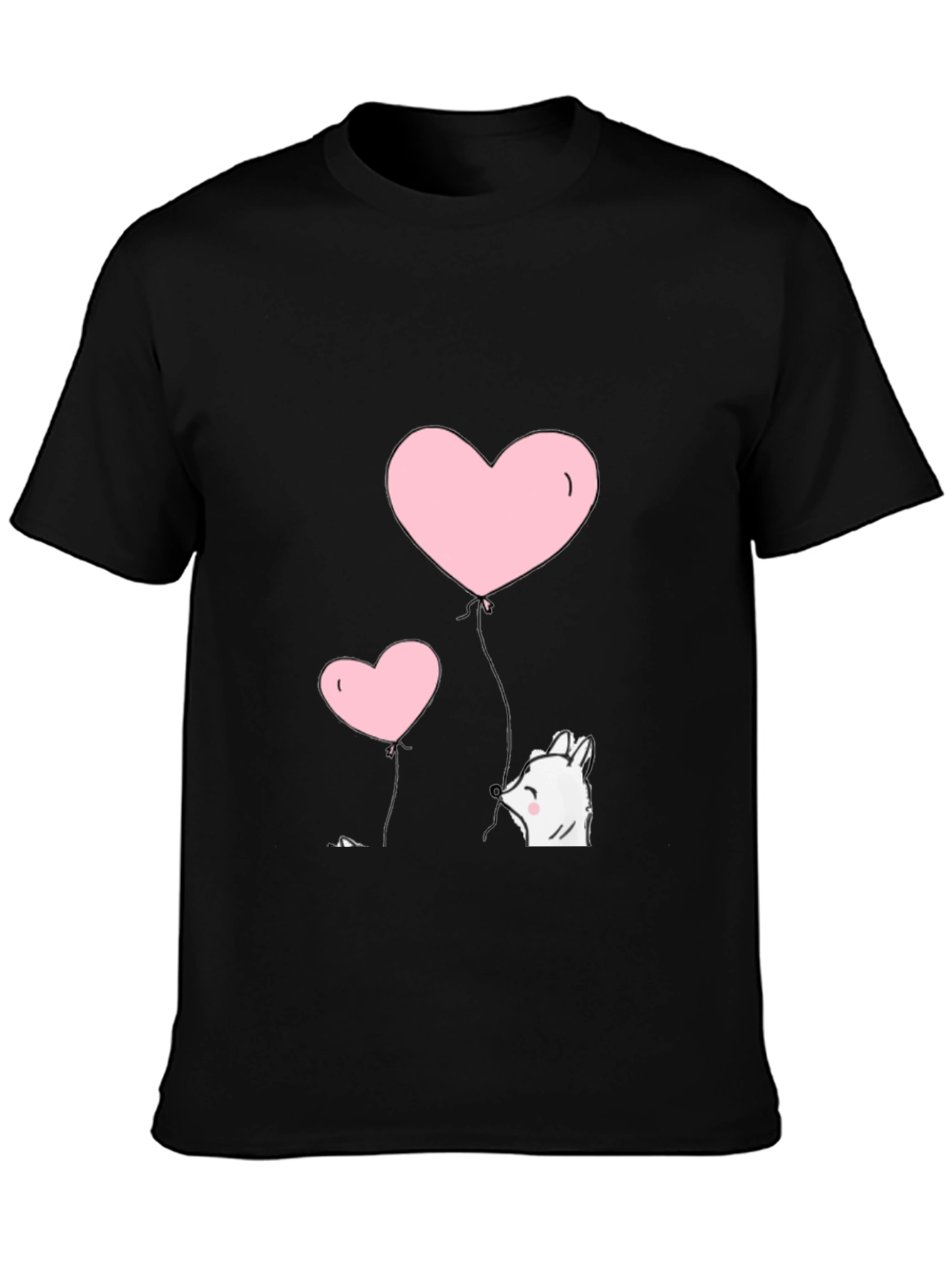 Heart Balloon Graphic Tee - Black