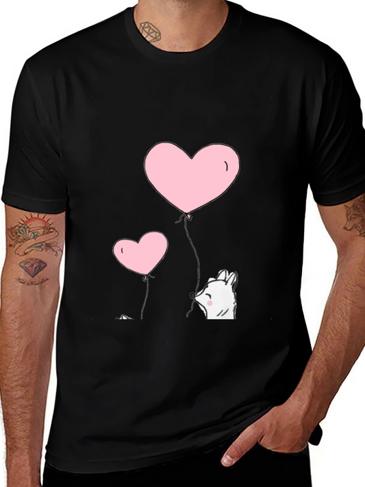 Heart Balloon Graphic Tee - Black