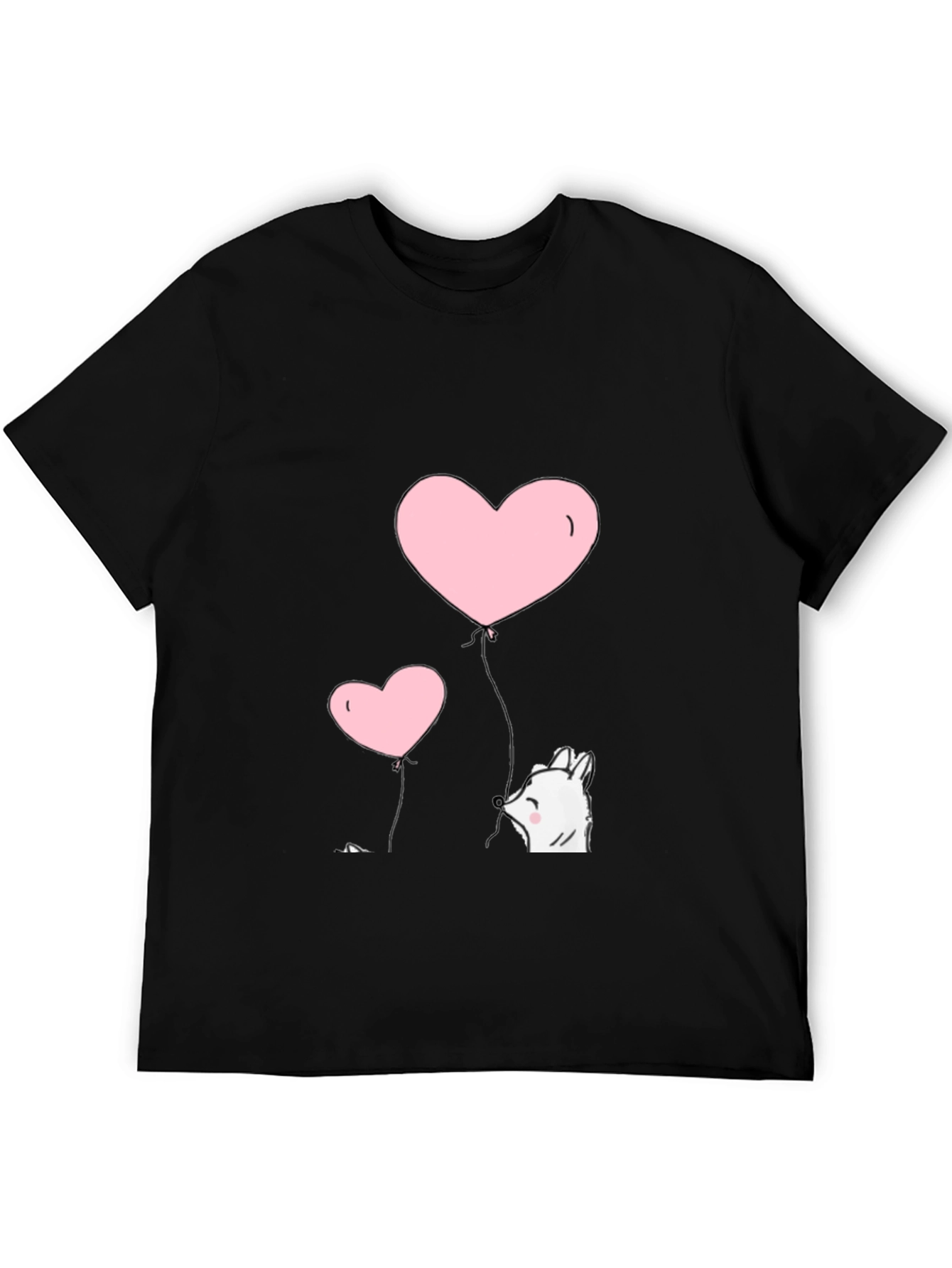 Heart Balloon Graphic Tee - Black