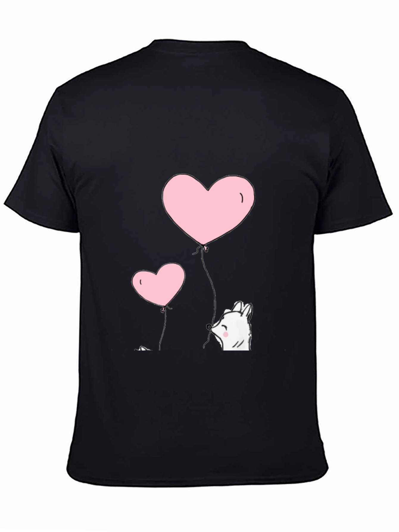 Heart Balloon Graphic Tee - Black