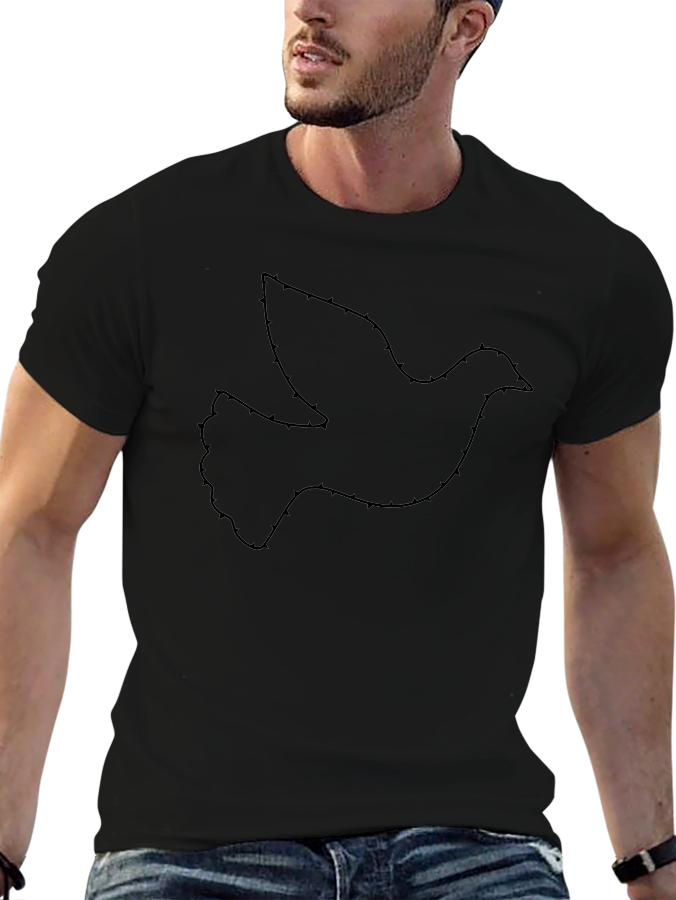 Dove Outline Black T-Shirt
