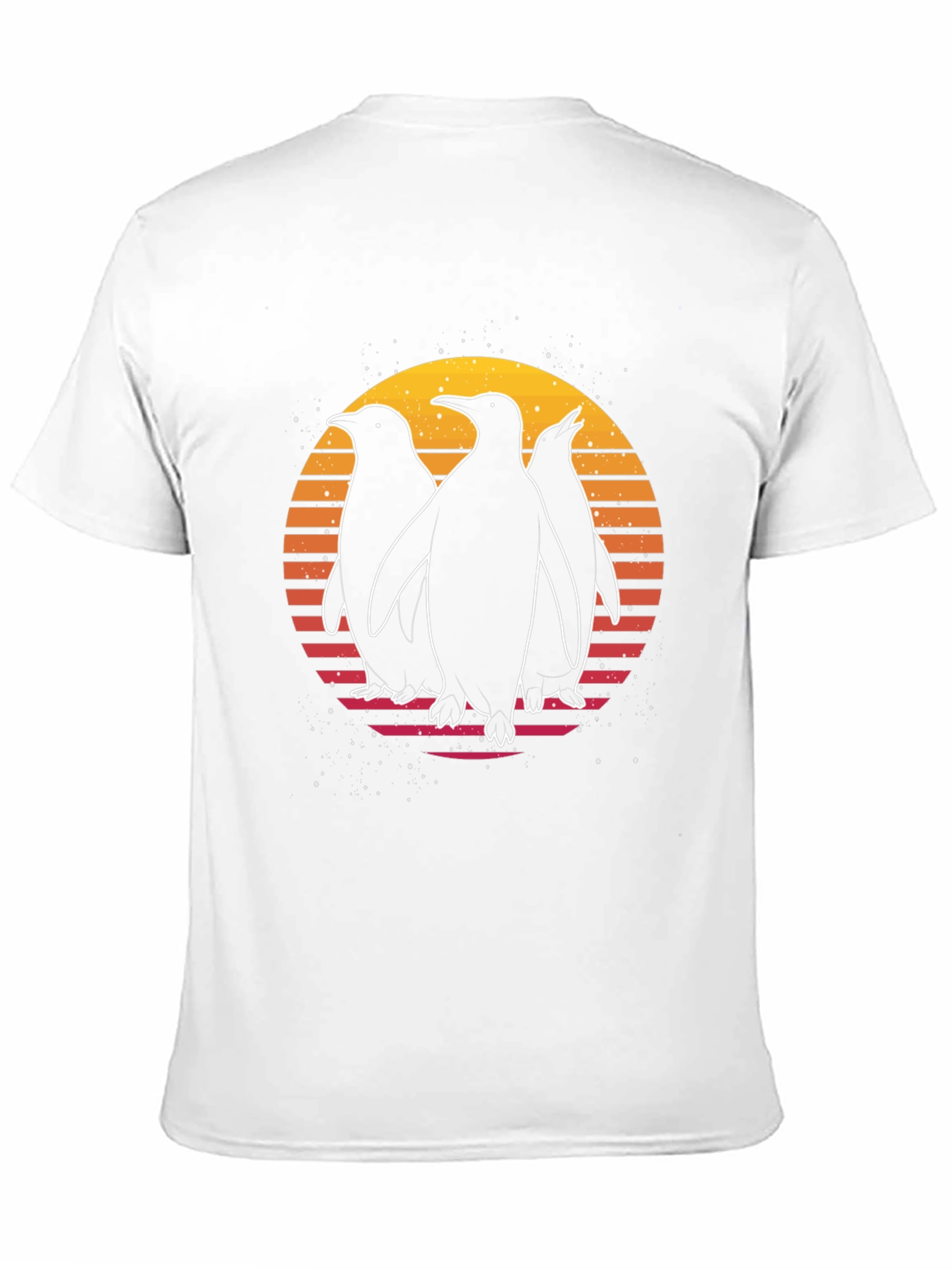 Retro Penguin Sunset Graphic T-Shirt