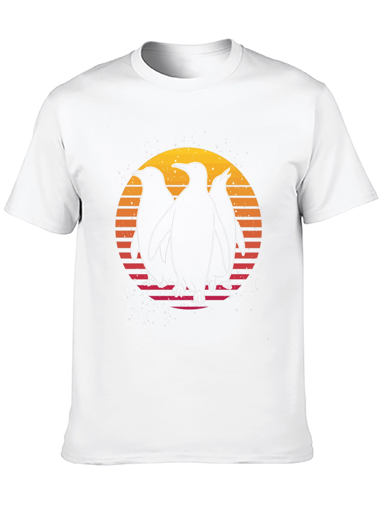 Retro Penguin Sunset Graphic T-Shirt
