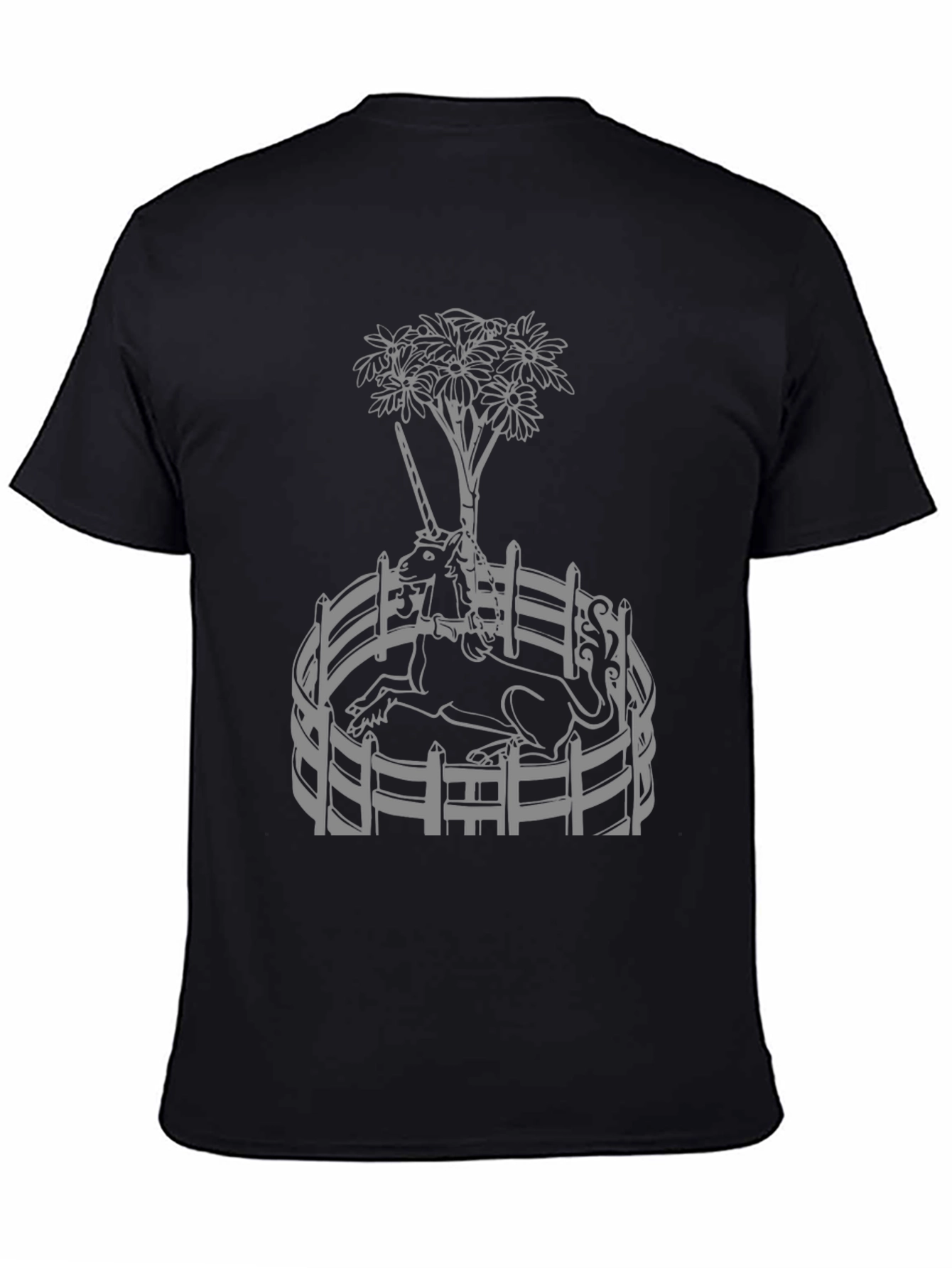 Unicorn Garden Graphic Tee - Black